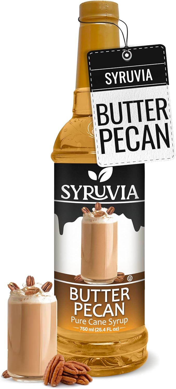 Syruvia Butter Pecan Coffee Syrup — 25.4 fl oz (750 ml)