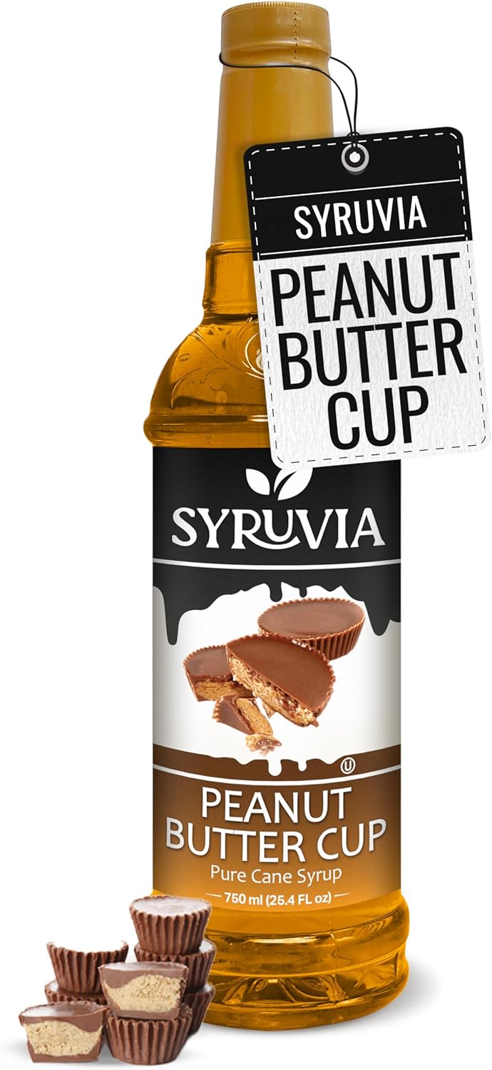 Syruvia Peanut Butter Cup Coffee Syrup — 25.4 fl oz (750 ml)