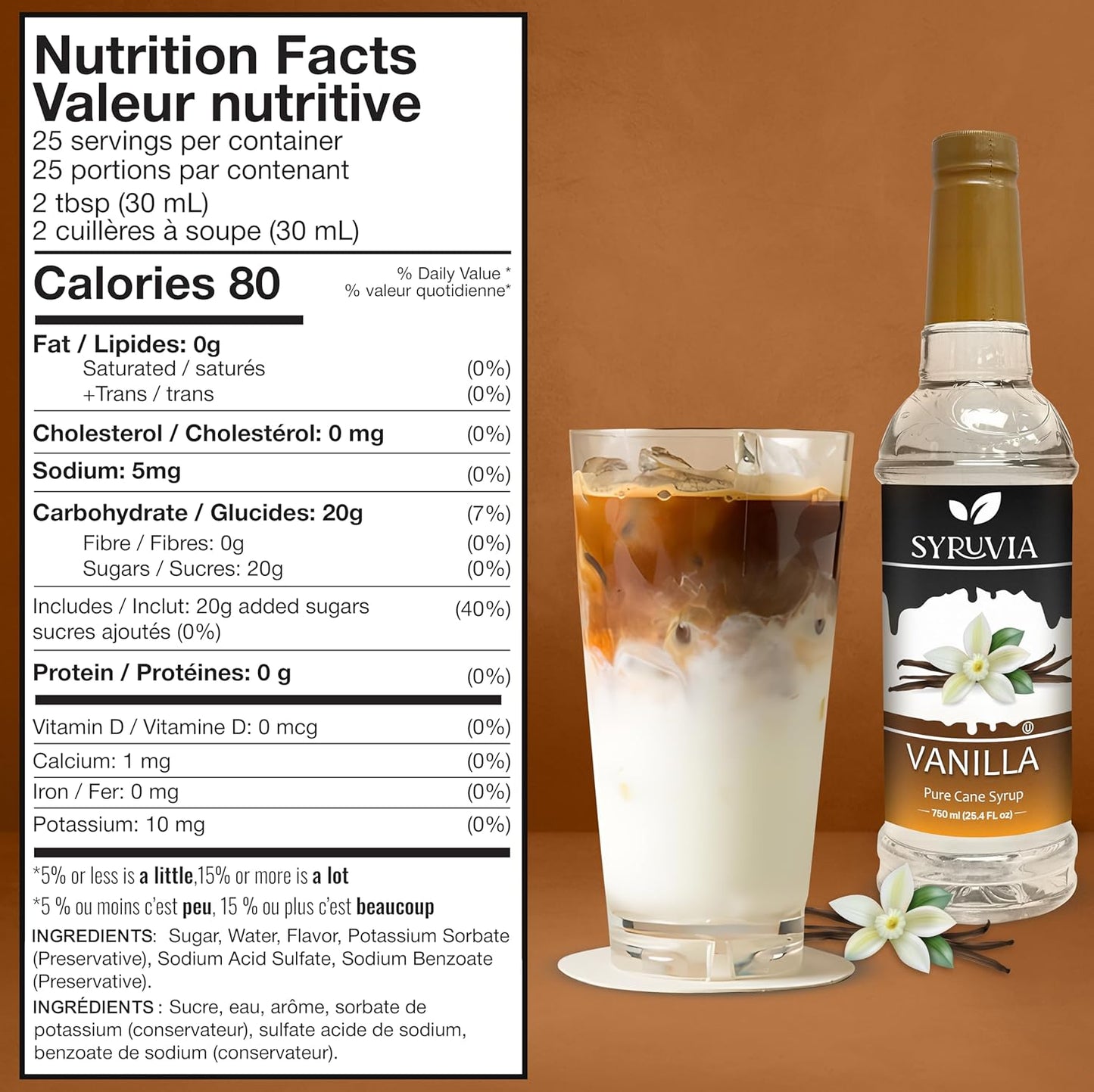 Syruvia Vanilla Coffee Syrup — 25.4 fl oz
