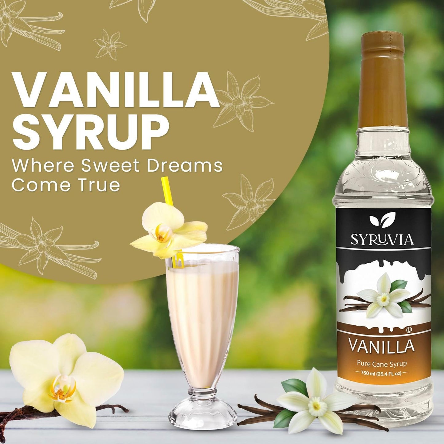 Syruvia Vanilla Coffee Syrup — 25.4 fl oz