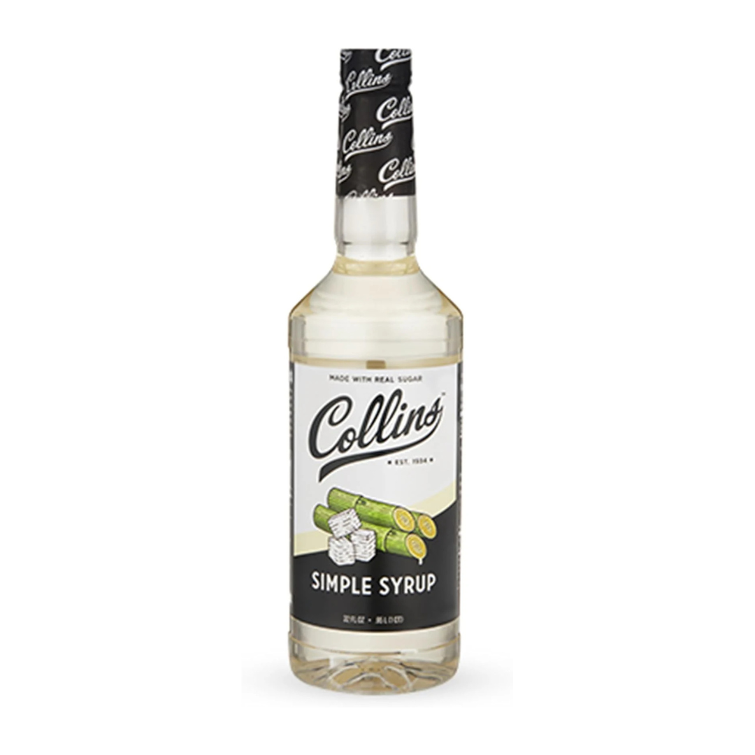 Collins Simple Syrup — 32 oz Cocktail Mixer with Real Sugar