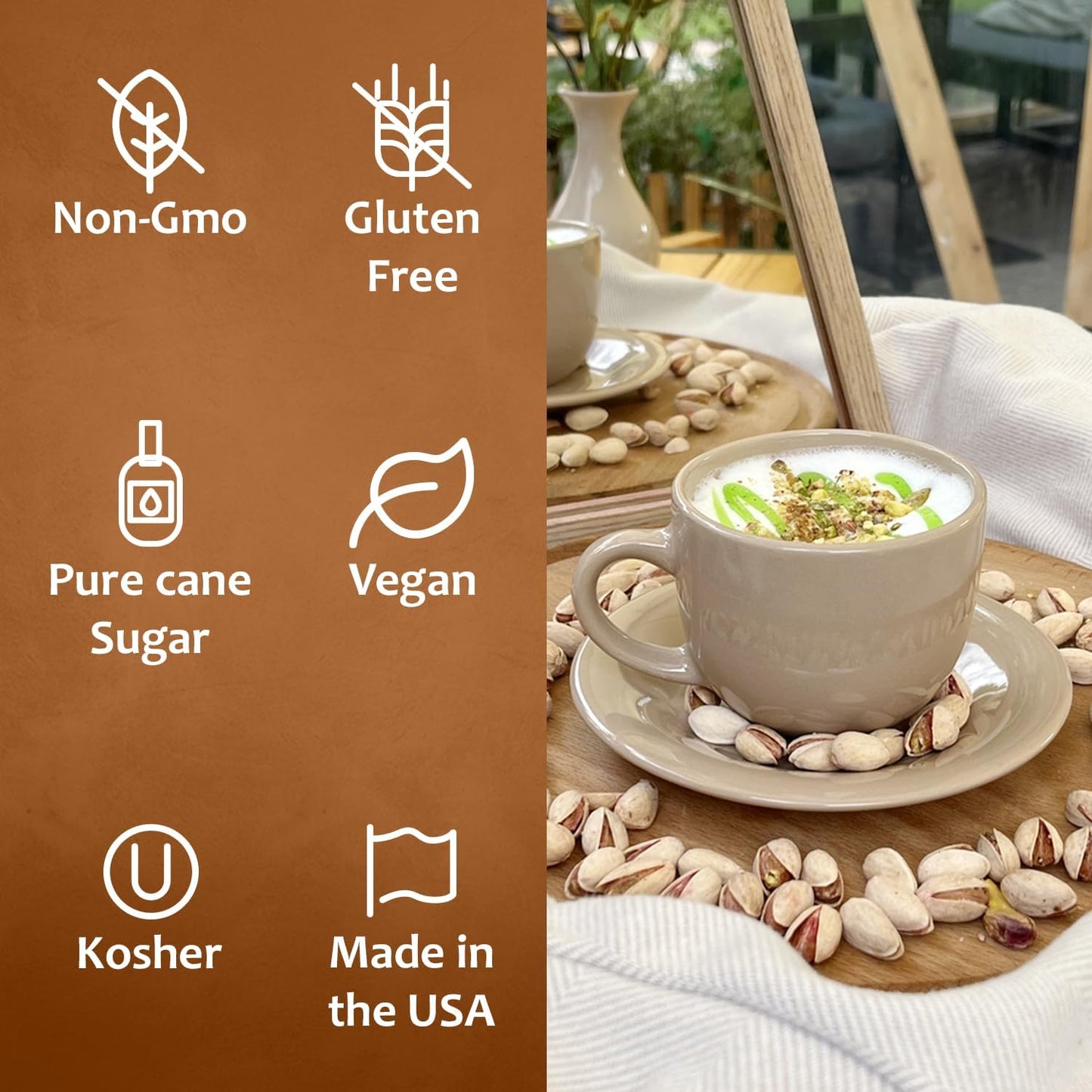 Syruvia Pistachio Latte Syrup — 25.4 fl oz (750 ml)