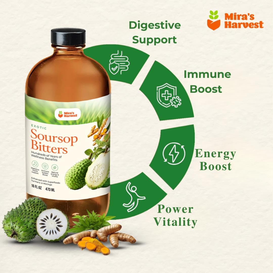 Mira’s Harvest Soursop Bitters Liquid — 16 oz