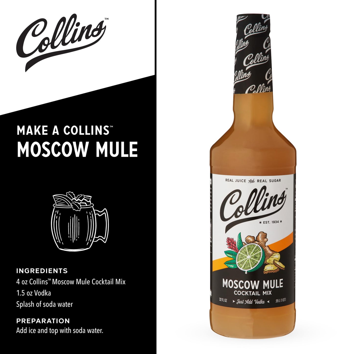 Collins Moscow Mule Cocktail Mix — 32 oz