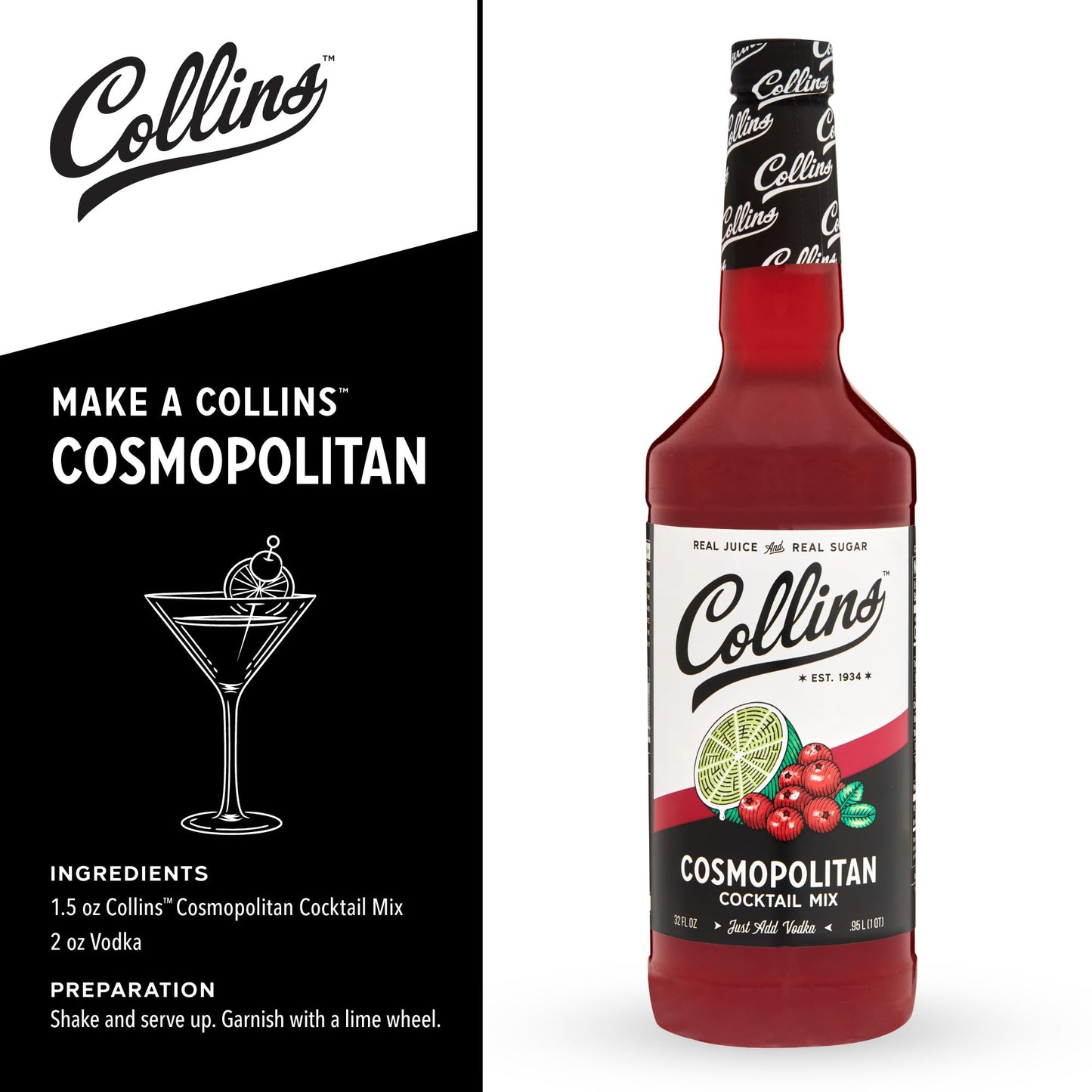 Collins Cosmopolitan Cocktail Mix — 32 oz