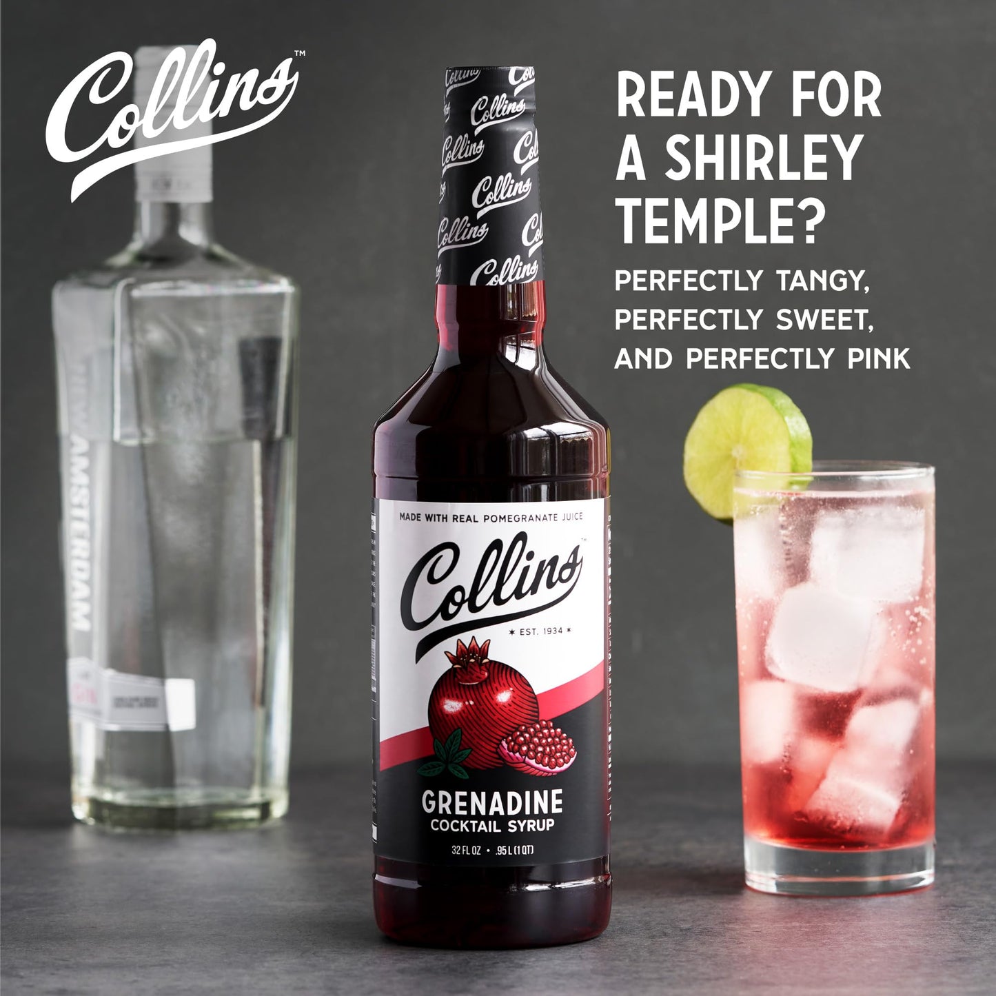 Collins Grenadine Cocktail Syrup — 32 oz