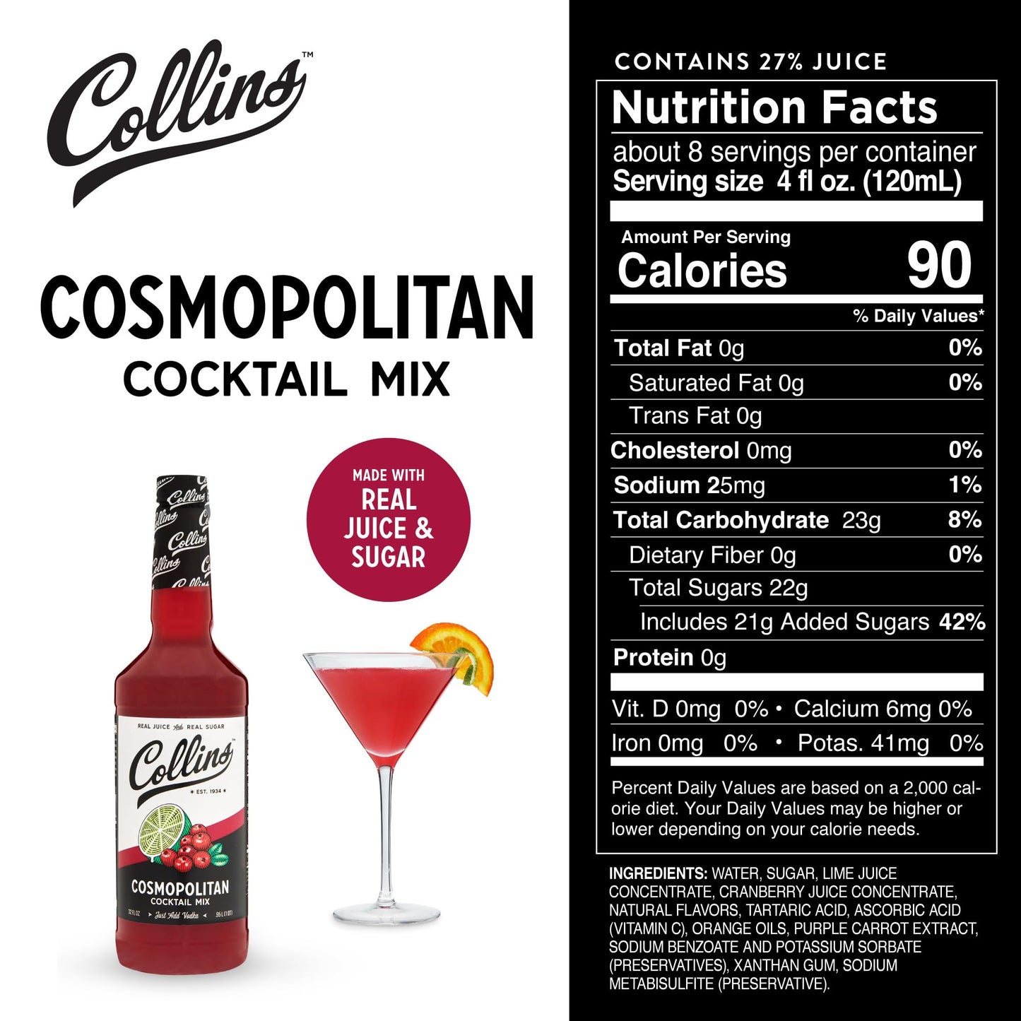 Collins Cosmopolitan Cocktail Mix — 32 oz