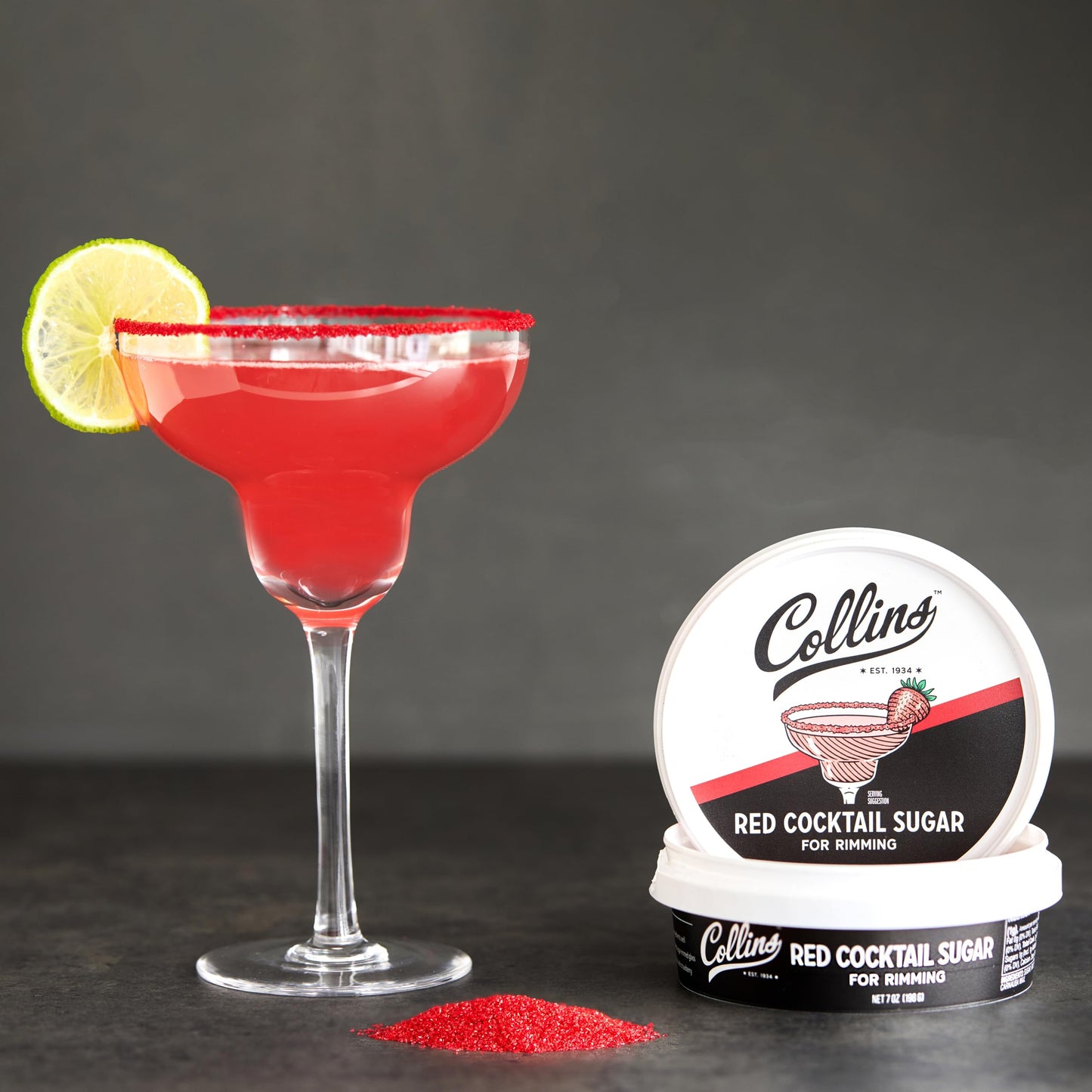 Collins Red Cocktail Sugar — 7 oz