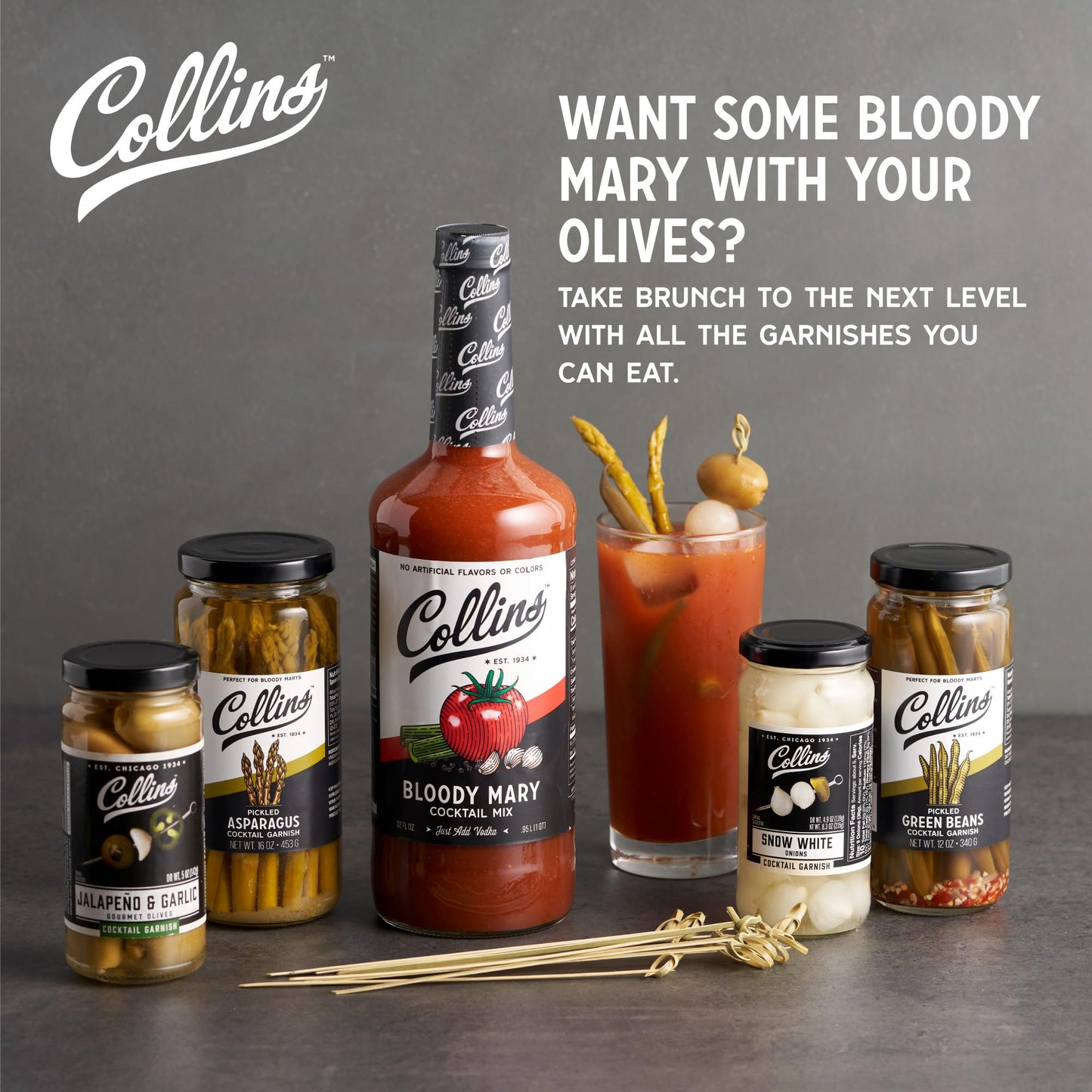 Collins Ultimate Bloody Mary Kit — Complete Cocktail Experience (Set of 6)