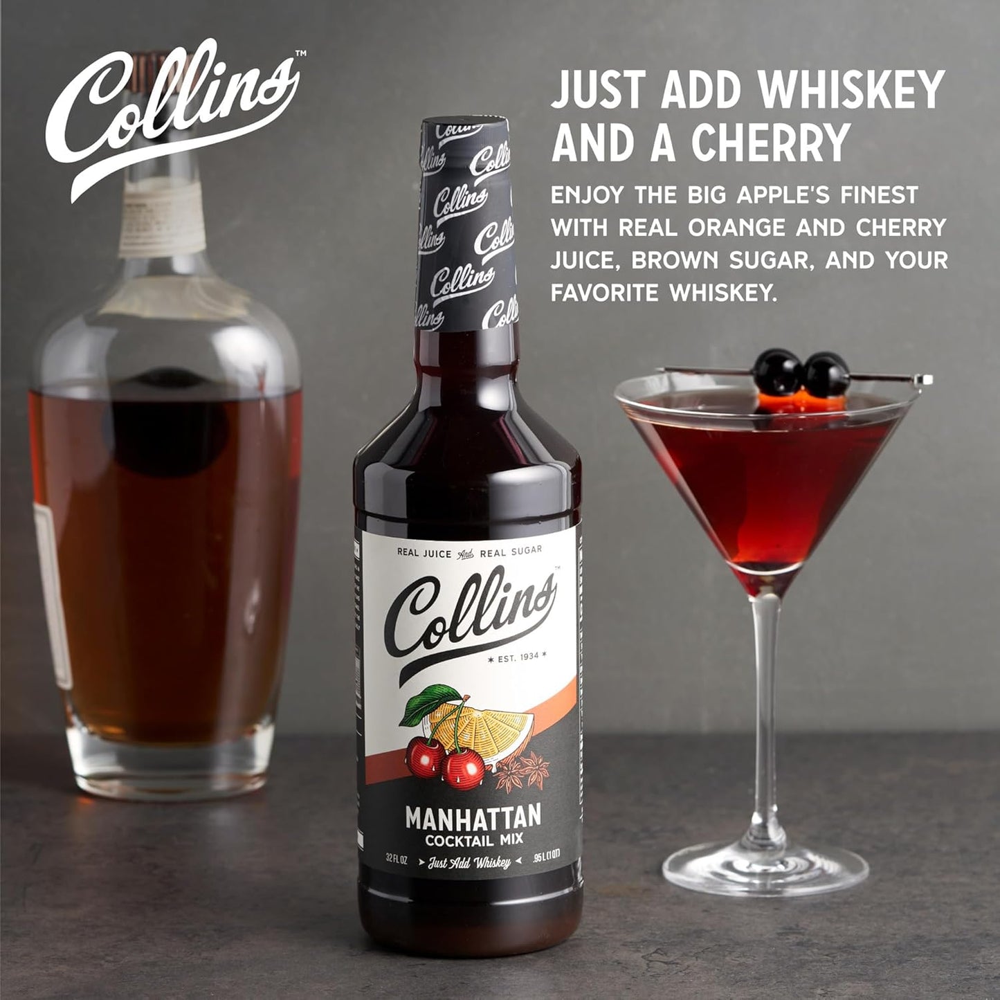 Collins Manhattan Cocktail Mix, 32.0 Fluid Ounce