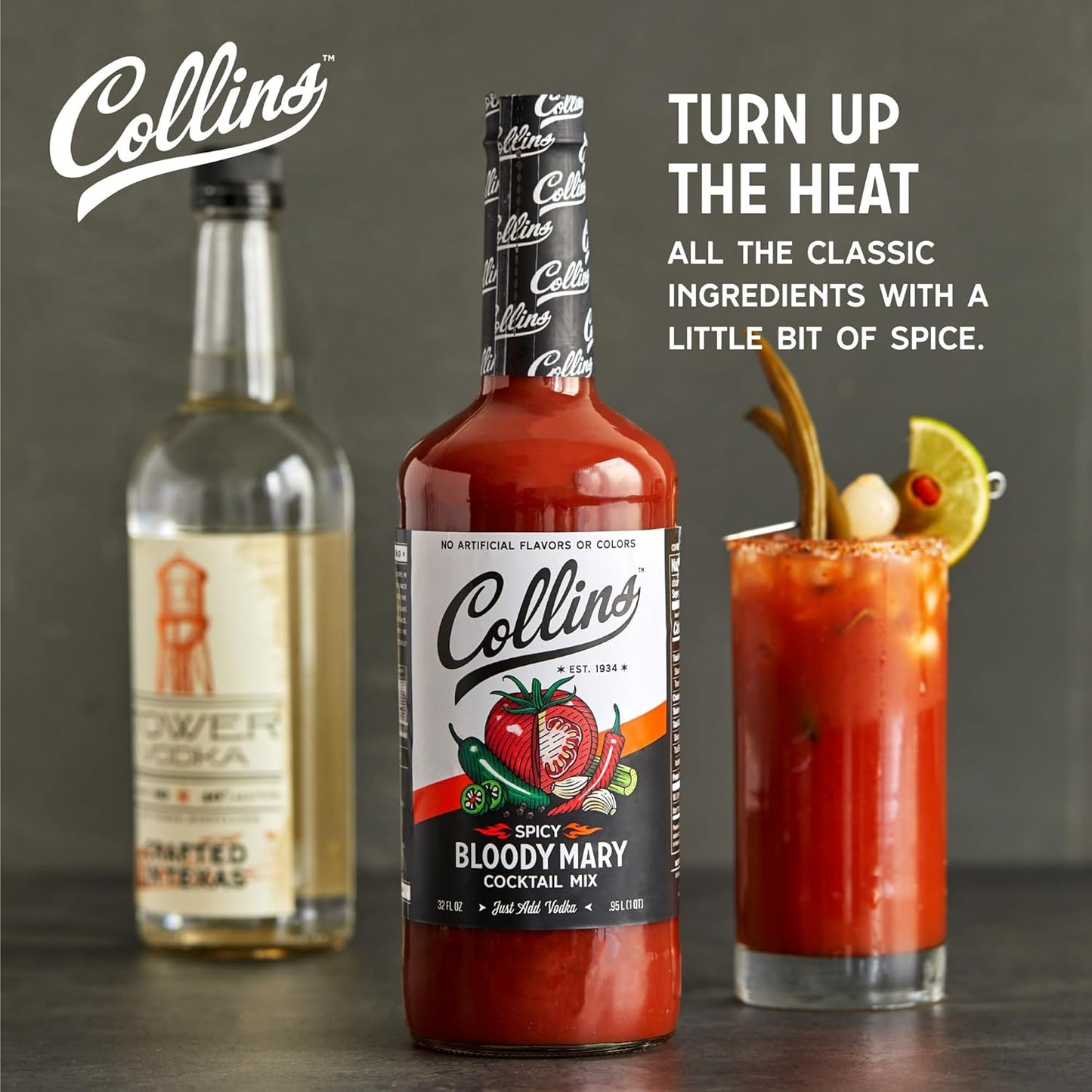 Collins Accessories Spicy Bloody Mary Cocktail Mix, 32.0 Fluid Ounce