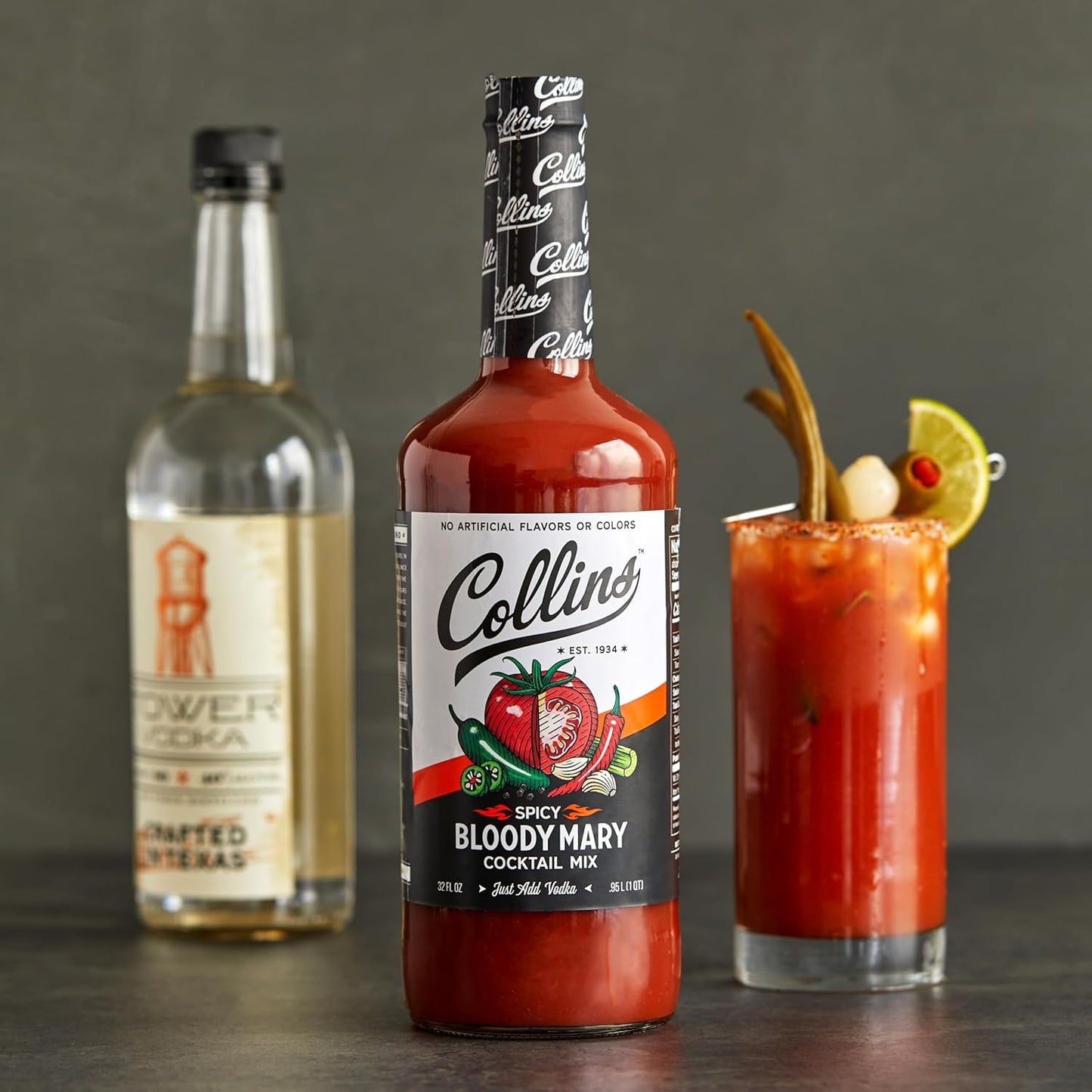 Collins Accessories Spicy Bloody Mary Cocktail Mix, 32.0 Fluid Ounce