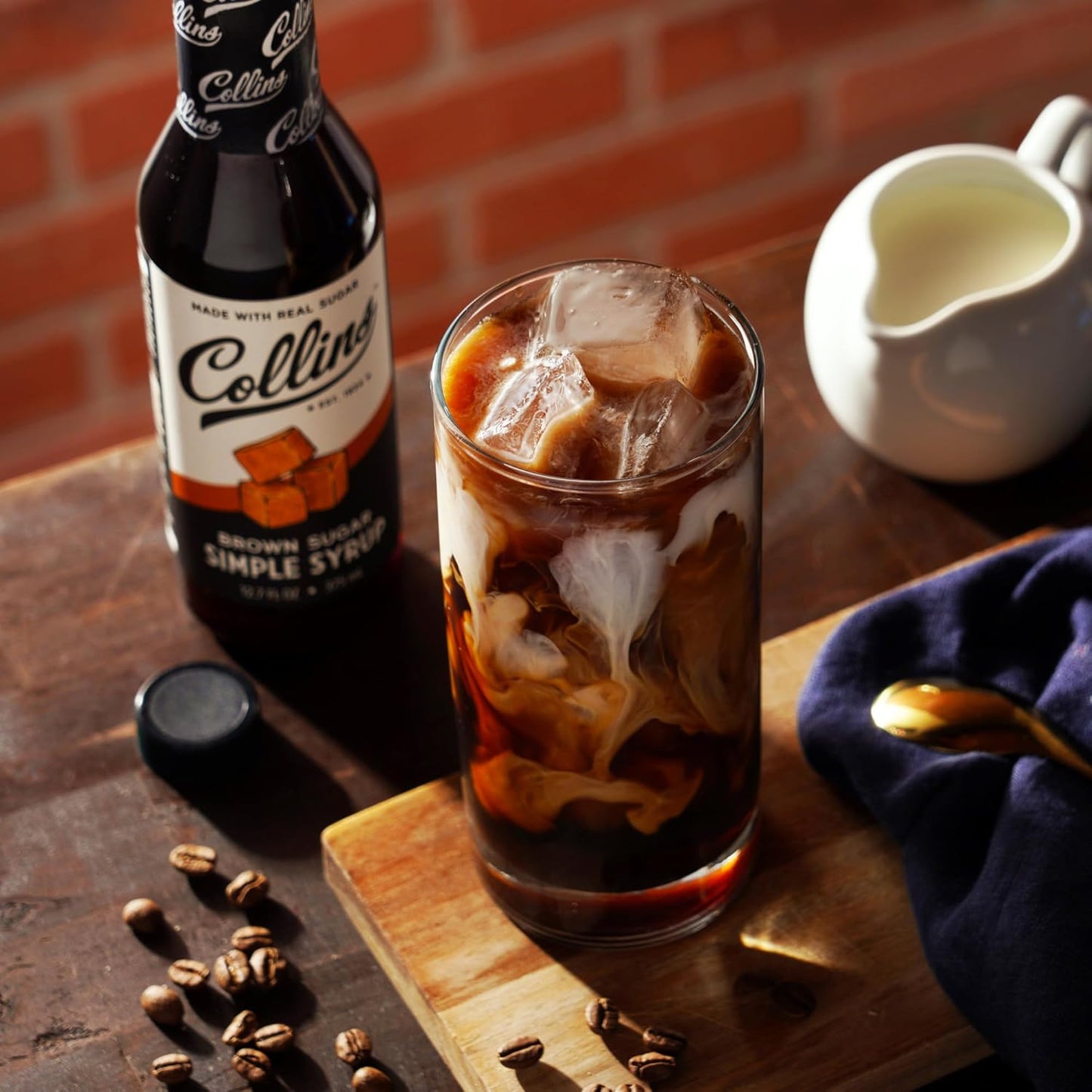 Collins Simple, Brown Sugar Coffee Cocktail Syrup 32oz Set of 1, Clear