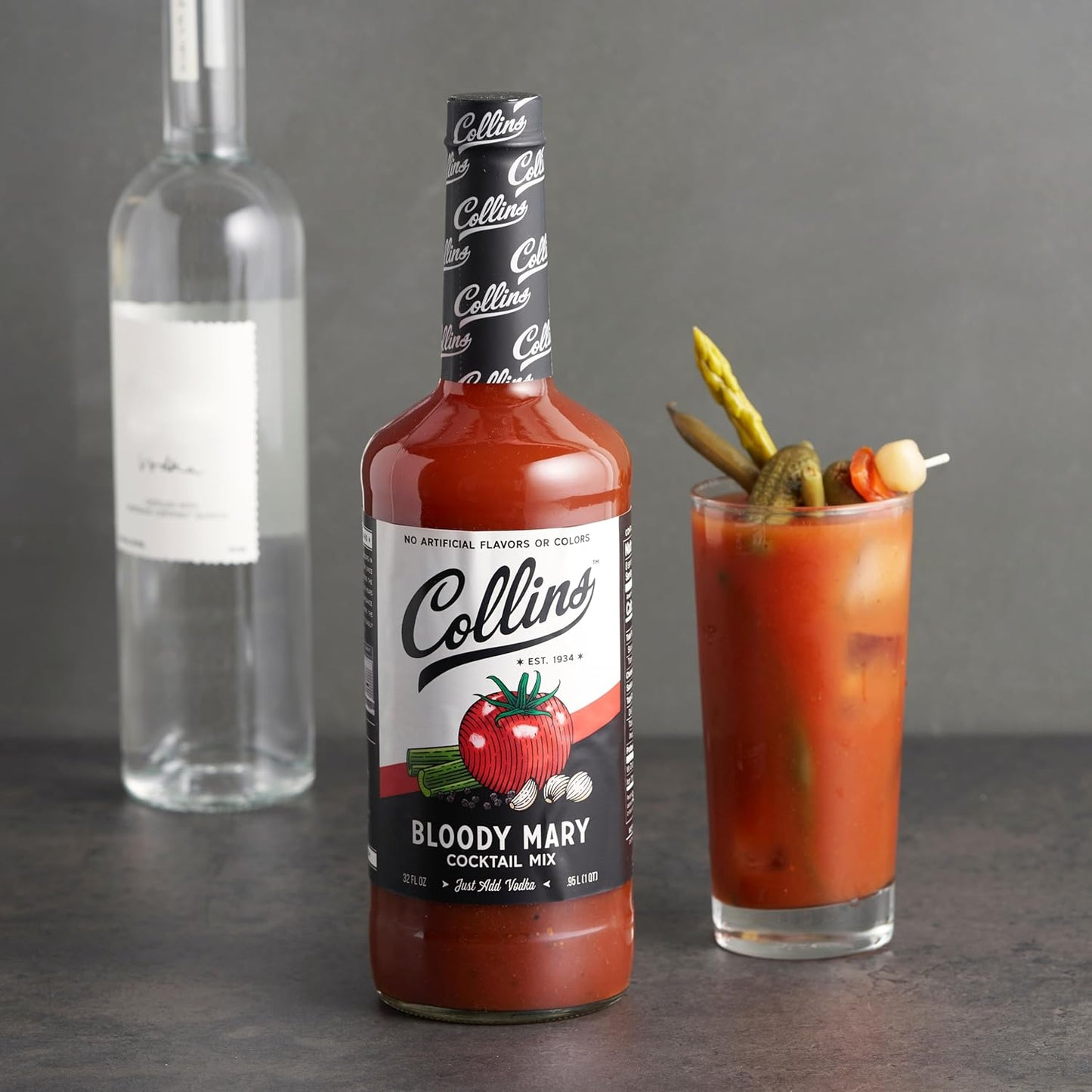 Collins 6000 32 oz. Classic Bloody Mary Cocktail Mix, Multi Colored