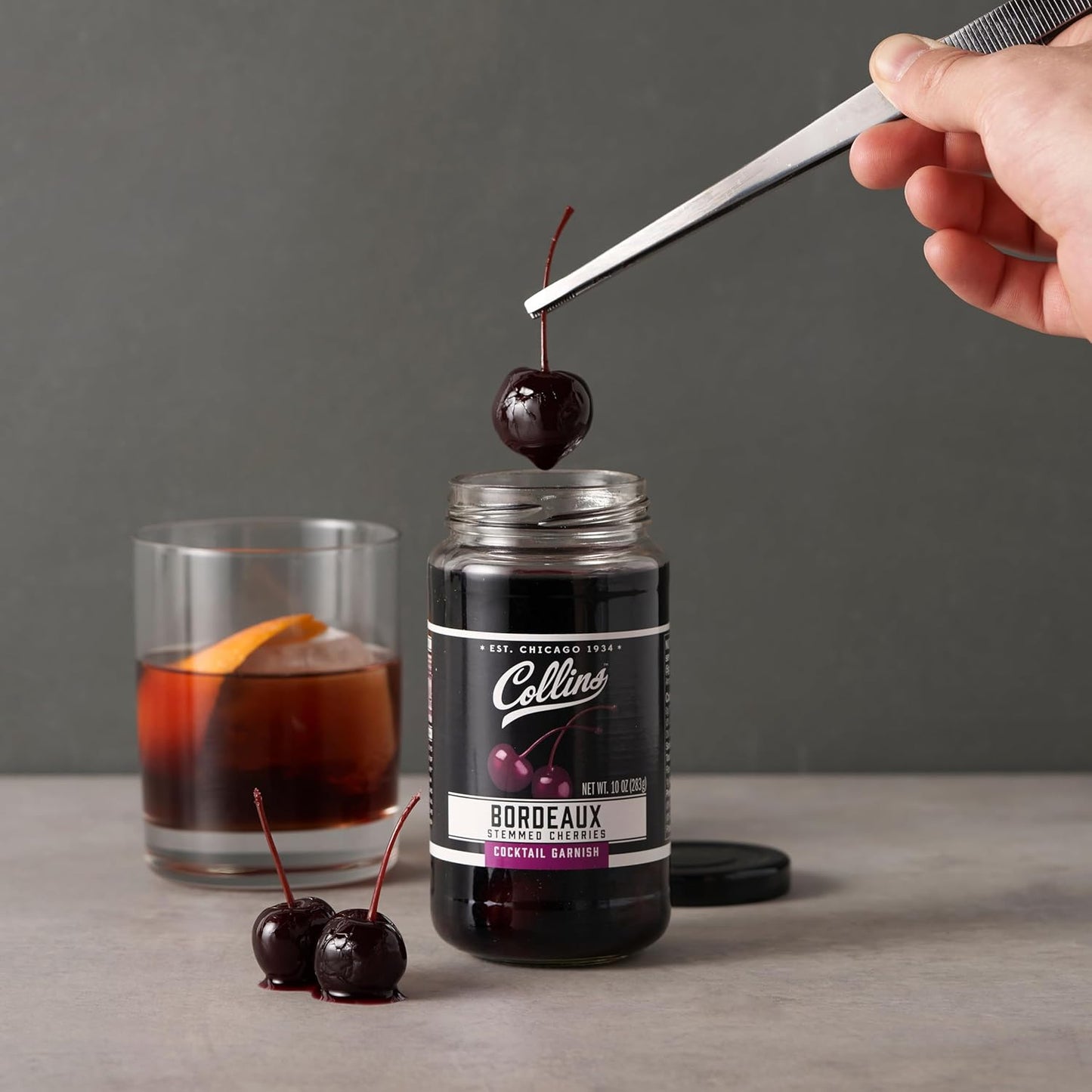 Collins Bordeaux Style Cherries — 10 oz