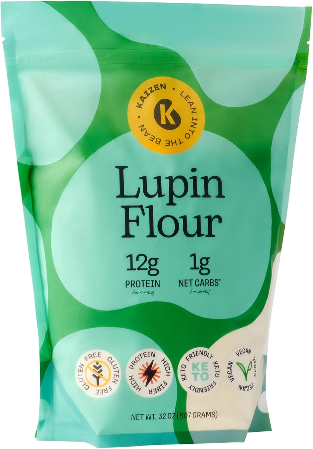 Kaizen Lupin Flour – High Protein, Low Carb, Keto Friendly, Gluten Free Ground Lupini Flour – Non GMO, Vegan, Low Calorie, High Fiber Lupin Bean (2 lbs)