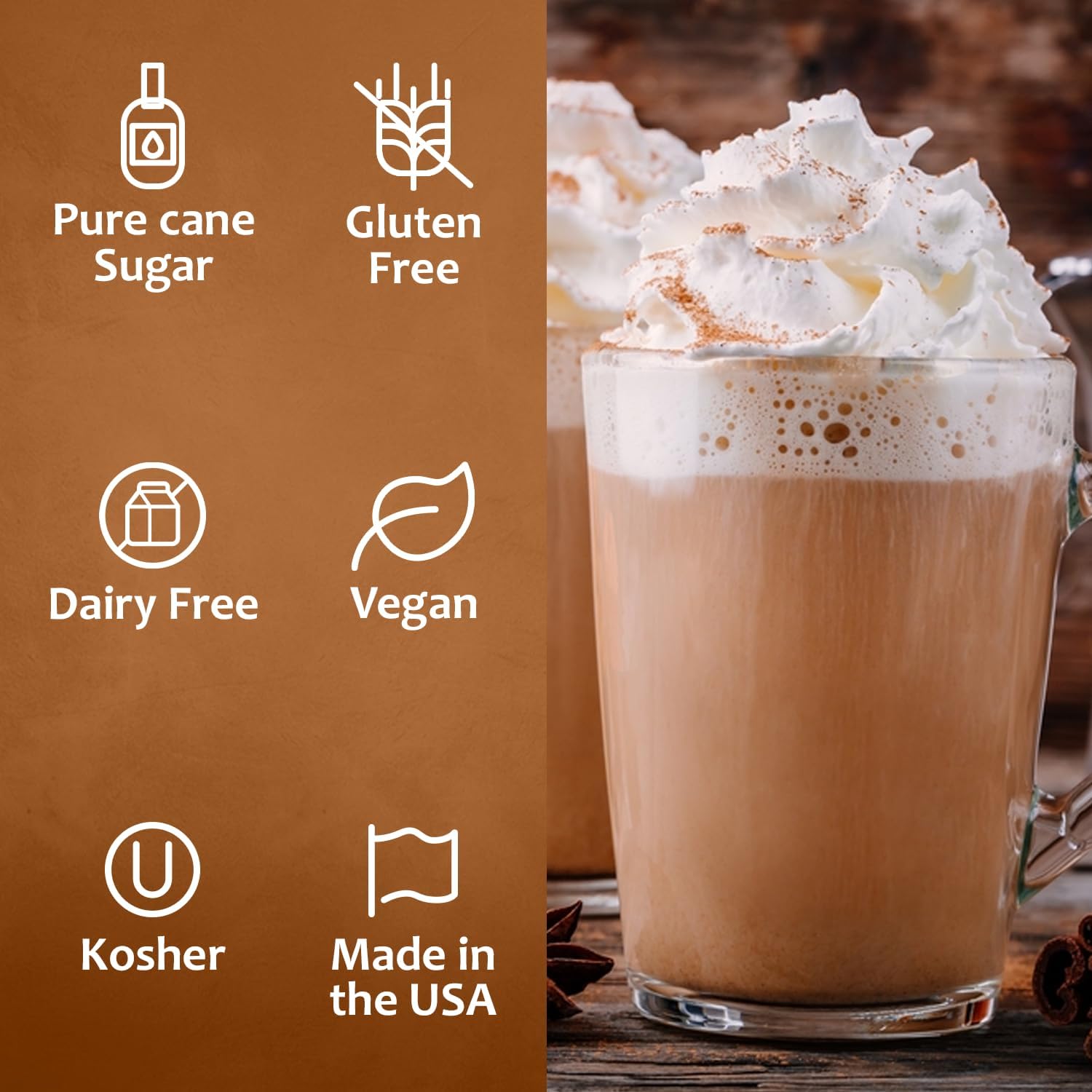 Syruvia Caramel Pecan Coffee Syrup - 25.4 fl oz Premium Coffee Flavoring Syrup - Kosher Coffee Syrups Perfect for Drinks, Soda, Desserts, and More, Gluten Free
