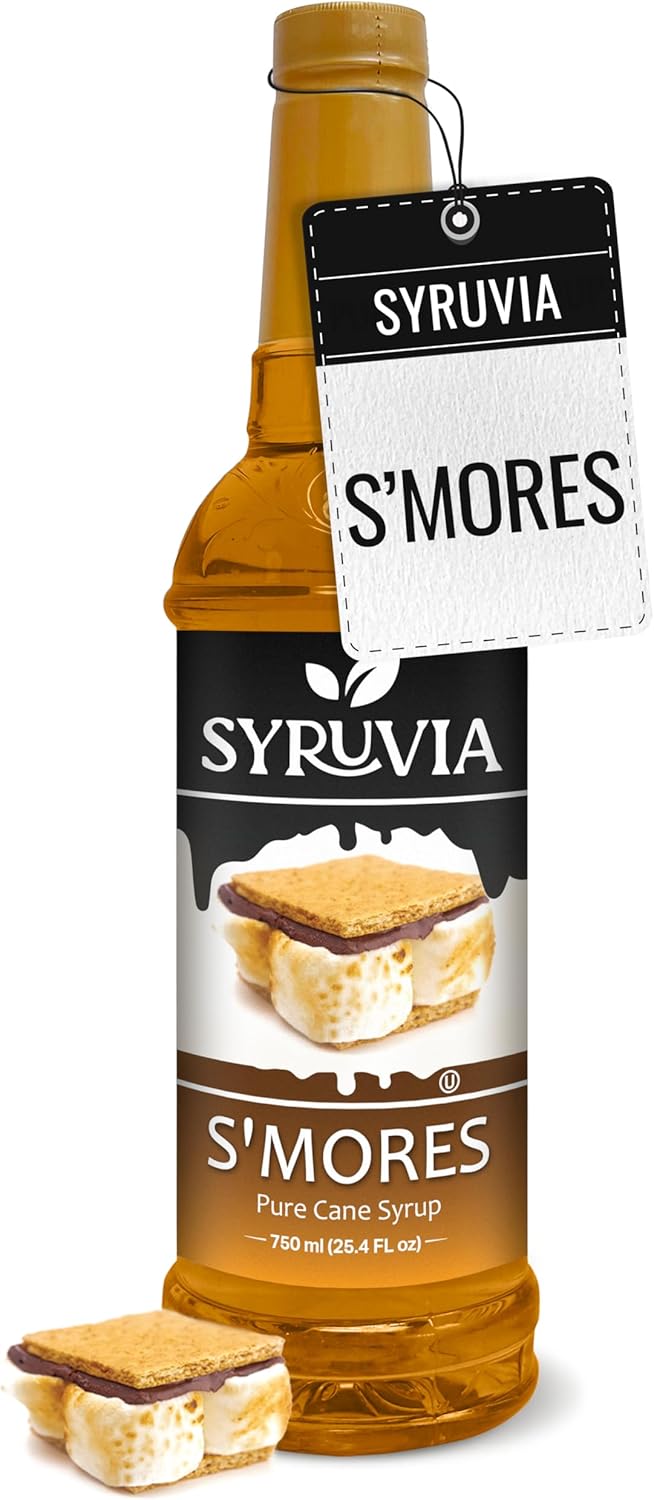 S’mores Syrup for Coffee, Sweet Coffee Flavoring, 25.4 fl oz, Kosher, Gluten Free, Perfect for Lattes, Smoothies, Shakes, Drinks, Desserts, and More