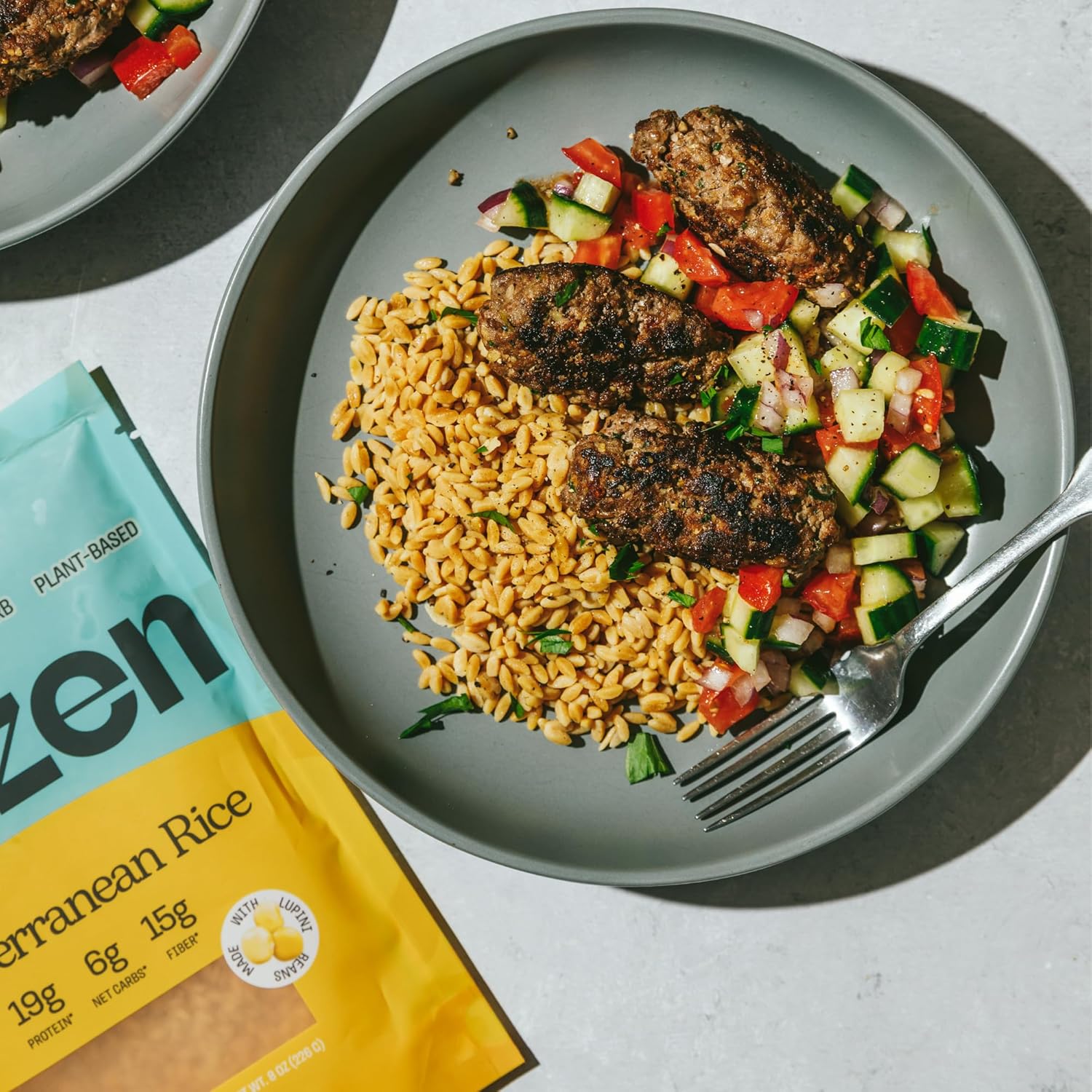 Kaizen Low Carb Keto Mediterranean Rice -High Protein (20g), Keto Friendly, Gluten-Free, Plant-Based, Made with High Fiber Lupin Flour - 8 ounces (Pack of 3)