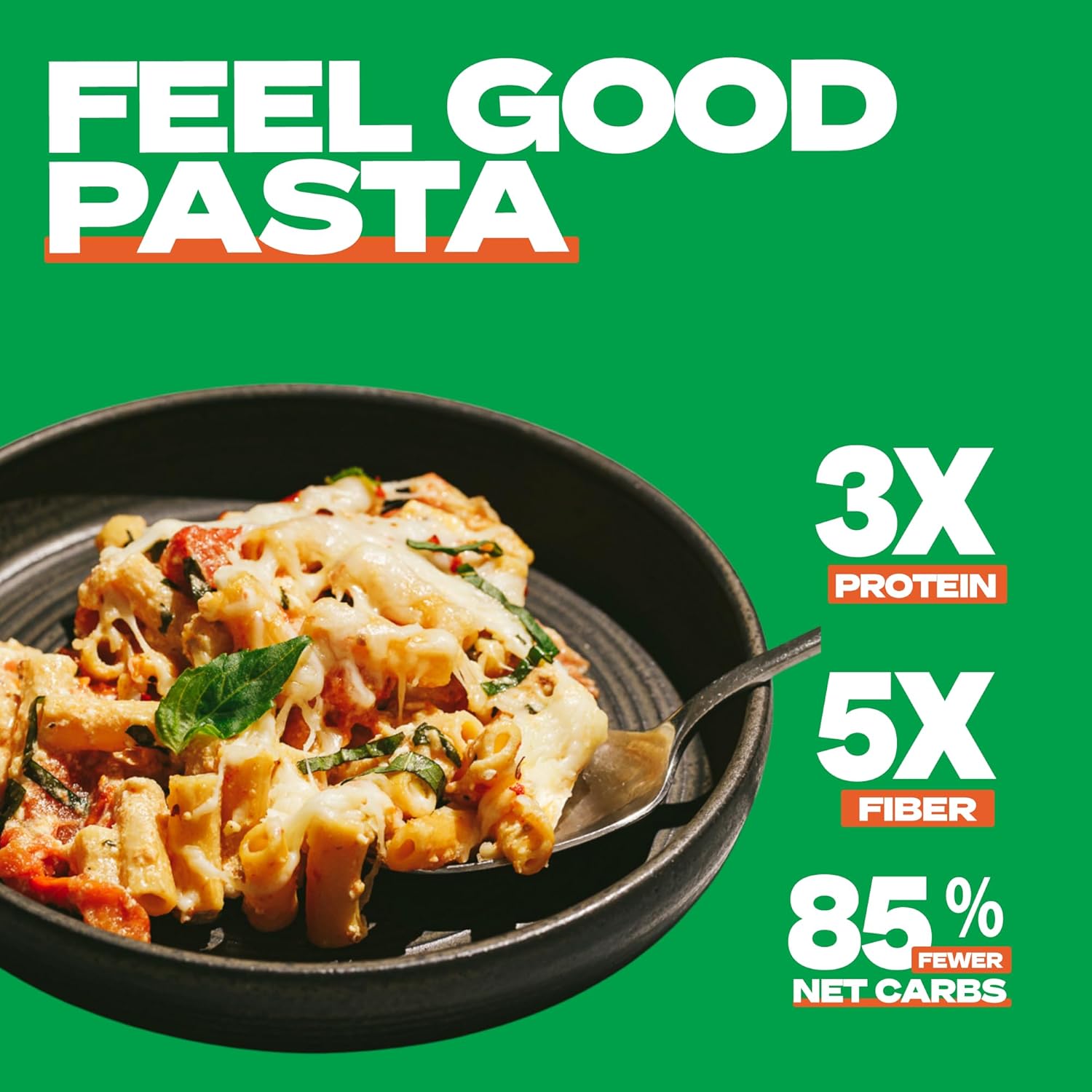 Kaizen Low Carb Pasta Ziti - Gluten-Free, High Protein, Keto Friendly, Plant Based, Made with High Fiber Lupin Flour - 8 ounces (Pack of 3)