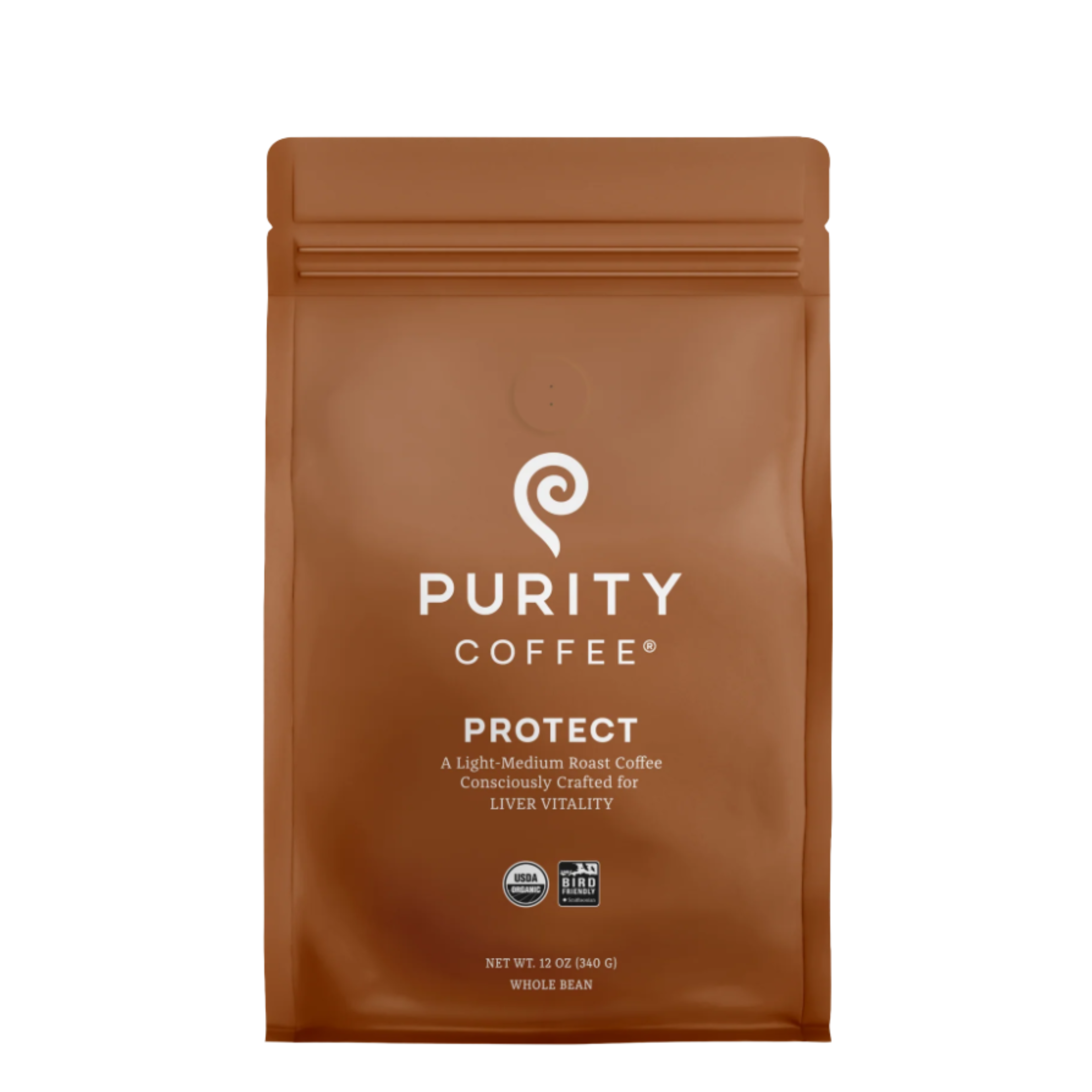 PURITY COFFEE PROTECT High Antioxidant Light-Medium Roast Whole Bean (340g Bag)