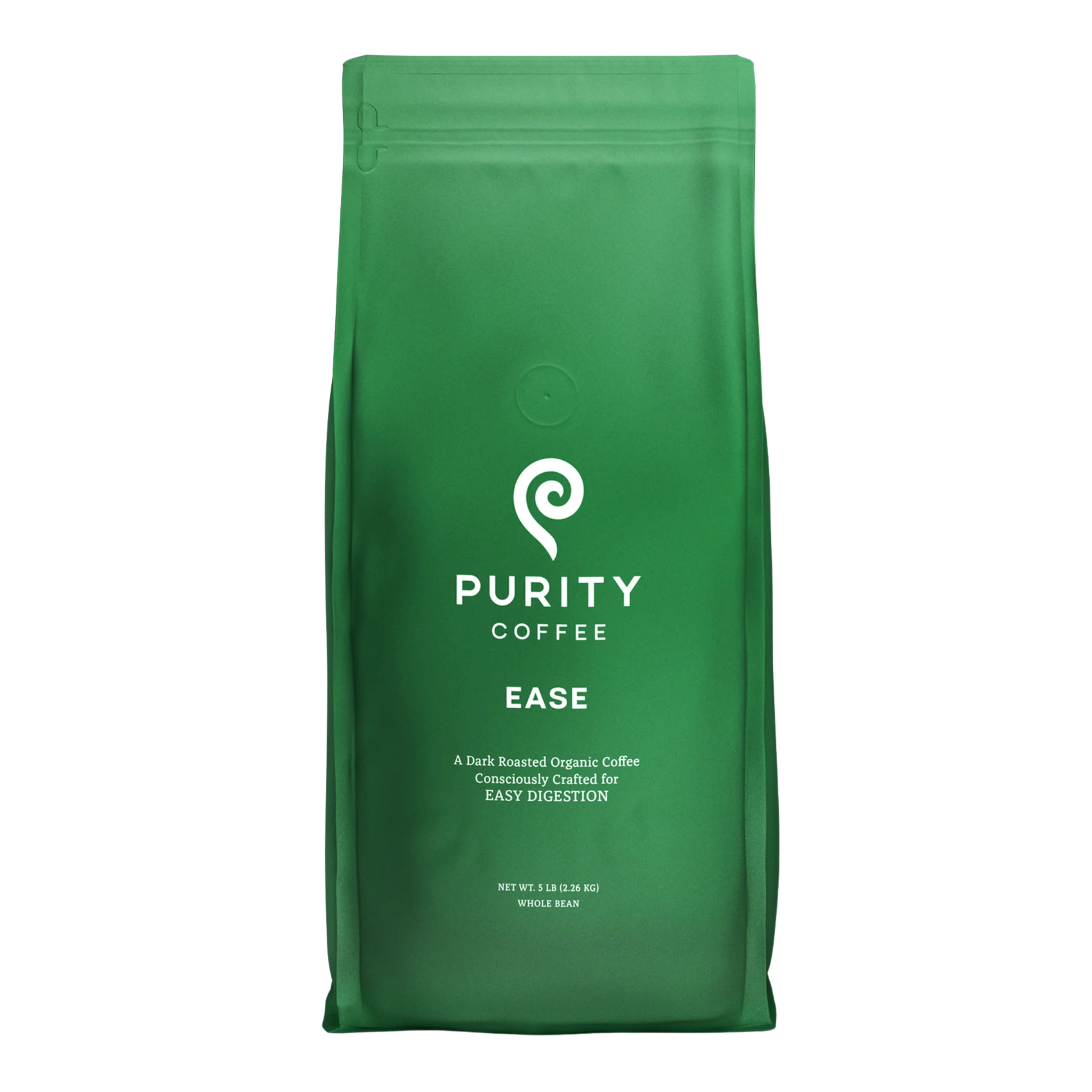 PURITY COFFEE EASE Low Acid Dark Roast Whole Bean (2268g Bag)