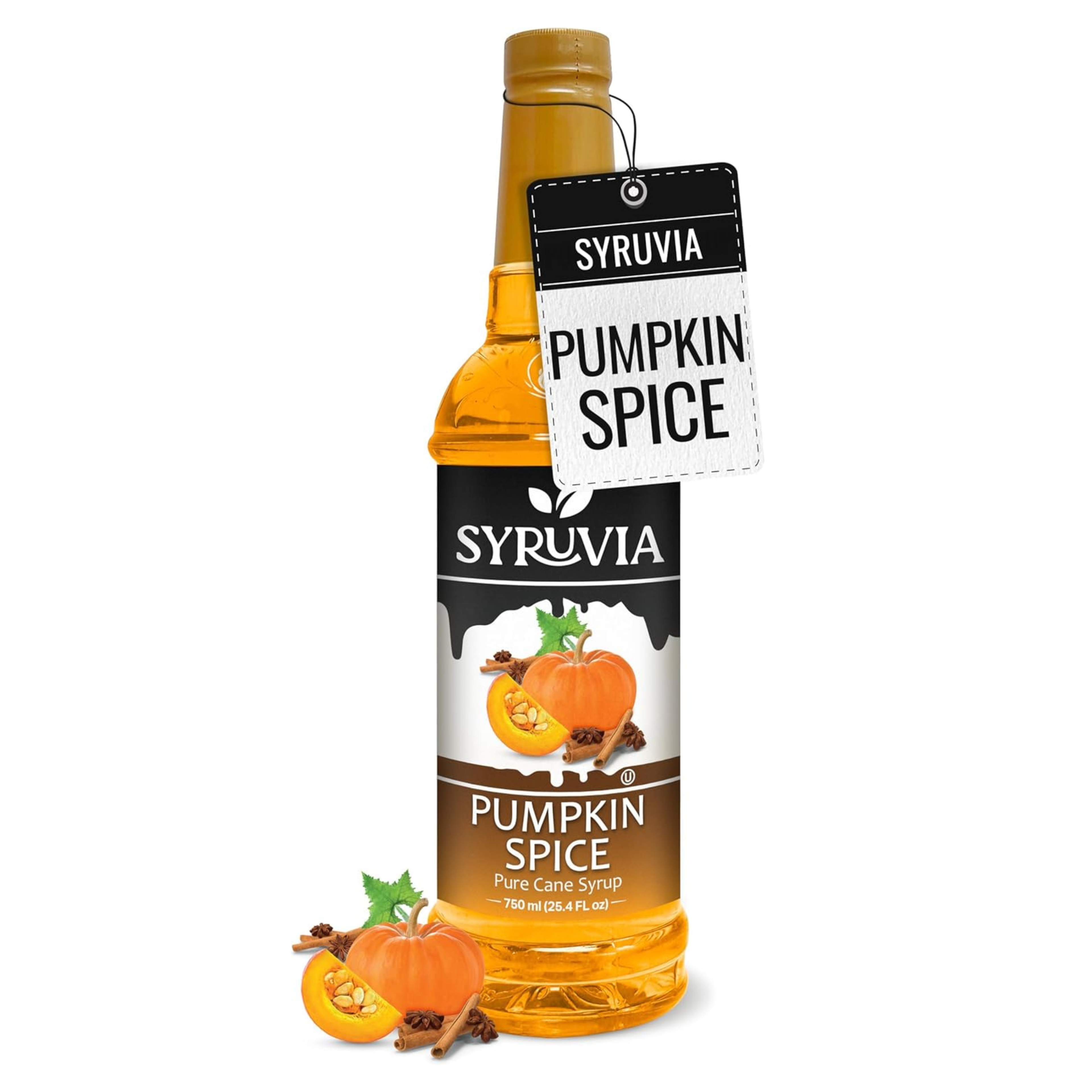 Syruvia Pumpkin Spice Coffee Syrup — 25.4 fl oz (750 ml)