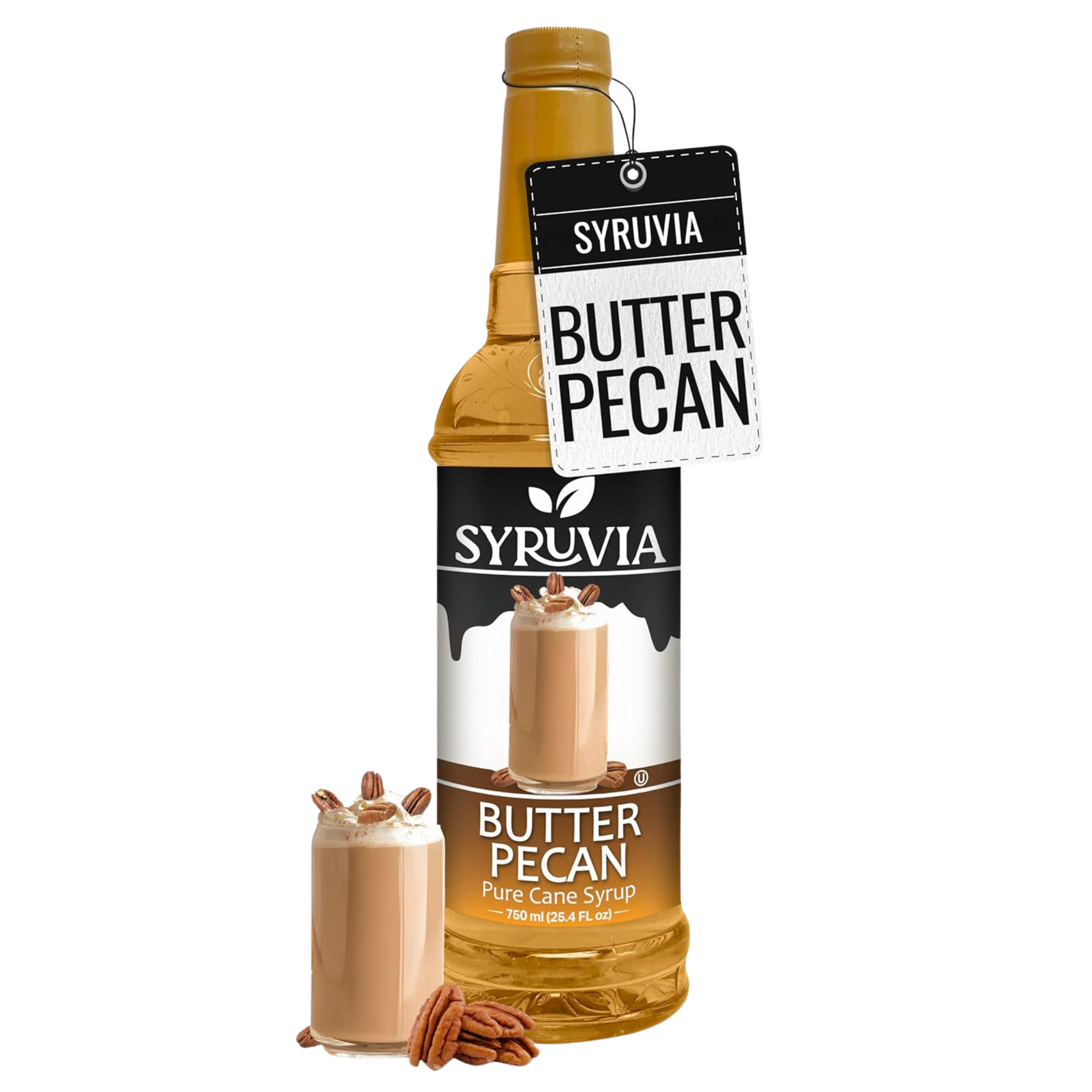Syruvia Butter Pecan Coffee Syrup — 25.4 fl oz (750 ml)