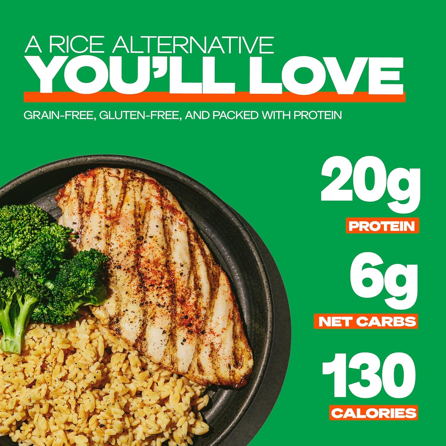 Kaizen Low Carb Keto Rice - Gluten-Free, High Protein (20g), Keto Friendly, Plant Based, Made with High Fiber Lupin Flour - 8 ounces (Pack of 3)