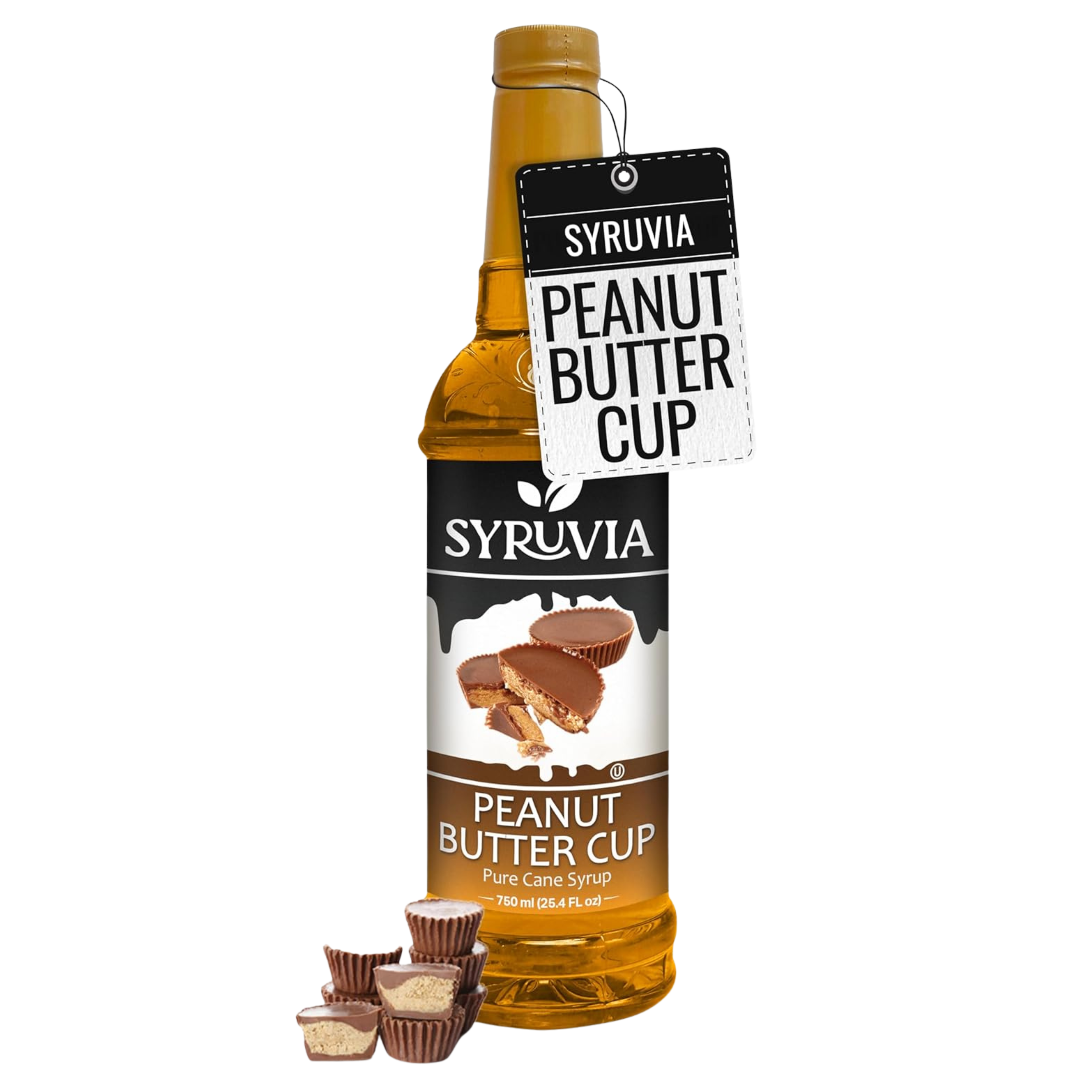 Syruvia Peanut Butter Cup Coffee Syrup — 25.4 fl oz (750 ml)
