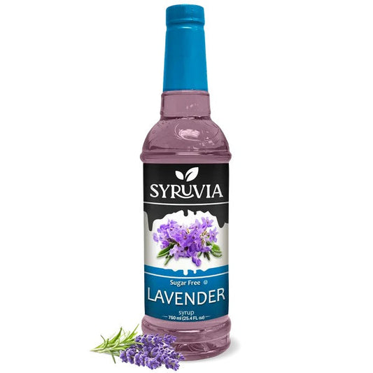 Syruvia Sugar-Free Lavender Syrup - 25.4 fl oz. Premium Coffee Flavoring Syrup. 0 Calories, Kosher, and Gluten-Free. Perfect for Drinks, Sodas, Shakes, Desserts, and More.
