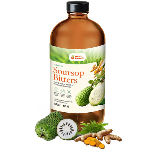 Mira’s Harvest Soursop Bitters Liquid 16oz Premium Grade for Immune Boost
