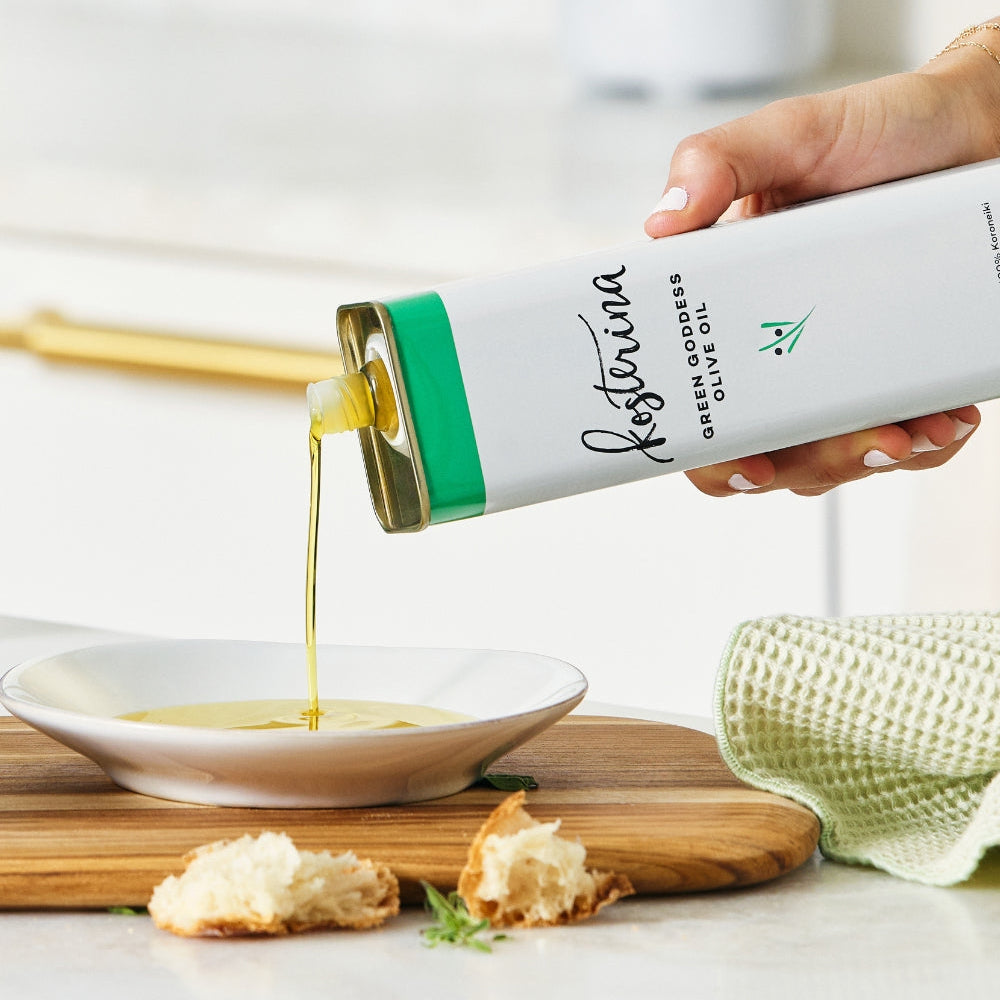 Kosterina Green Goddess Olive Oil – 500 ml | Basil, Garlic, Onion & Lemon Infused EVOO