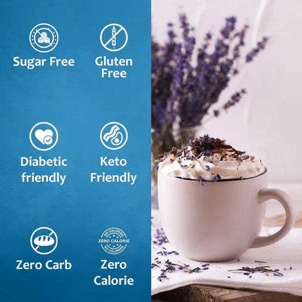 Syruvia Sugar-Free Lavender Syrup - 25.4 fl oz. Premium Coffee Flavoring Syrup. 0 Calories, Kosher, and Gluten-Free. Perfect for Drinks, Sodas, Shakes, Desserts, and More.