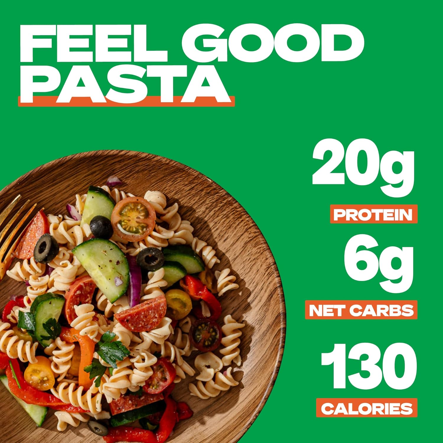 Kaizen Low Carb Pasta Fusilli - Gluten-Free, High Protein, Keto Friendly, Plant Based, Made with High Fiber Lupin Flour - 8 ounces (Pack of 3)
