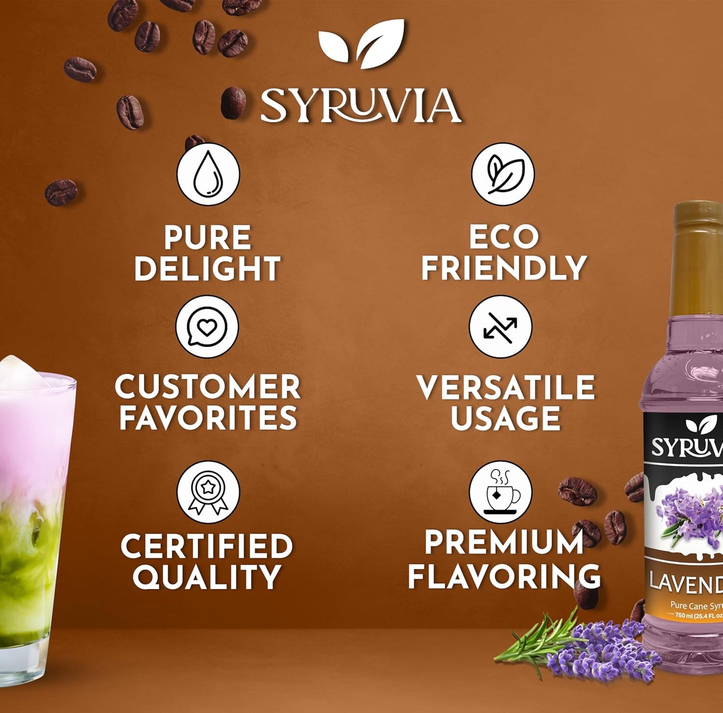 Syruvia Lavender Coffee Syrup — 25.4 fl oz (750 ml)