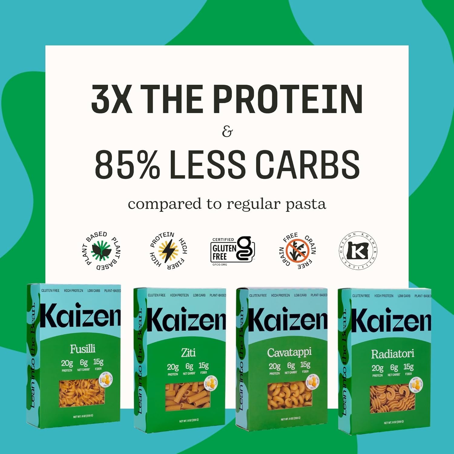 Kaizen High Protein Even Lower Low Carb Fusilli Pasta