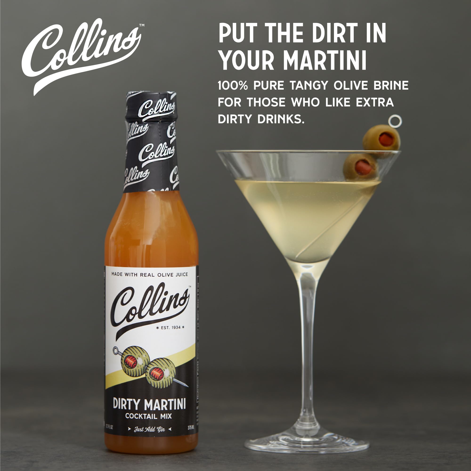 Collins Dirty Martini, 12.7 Fluid Ounce