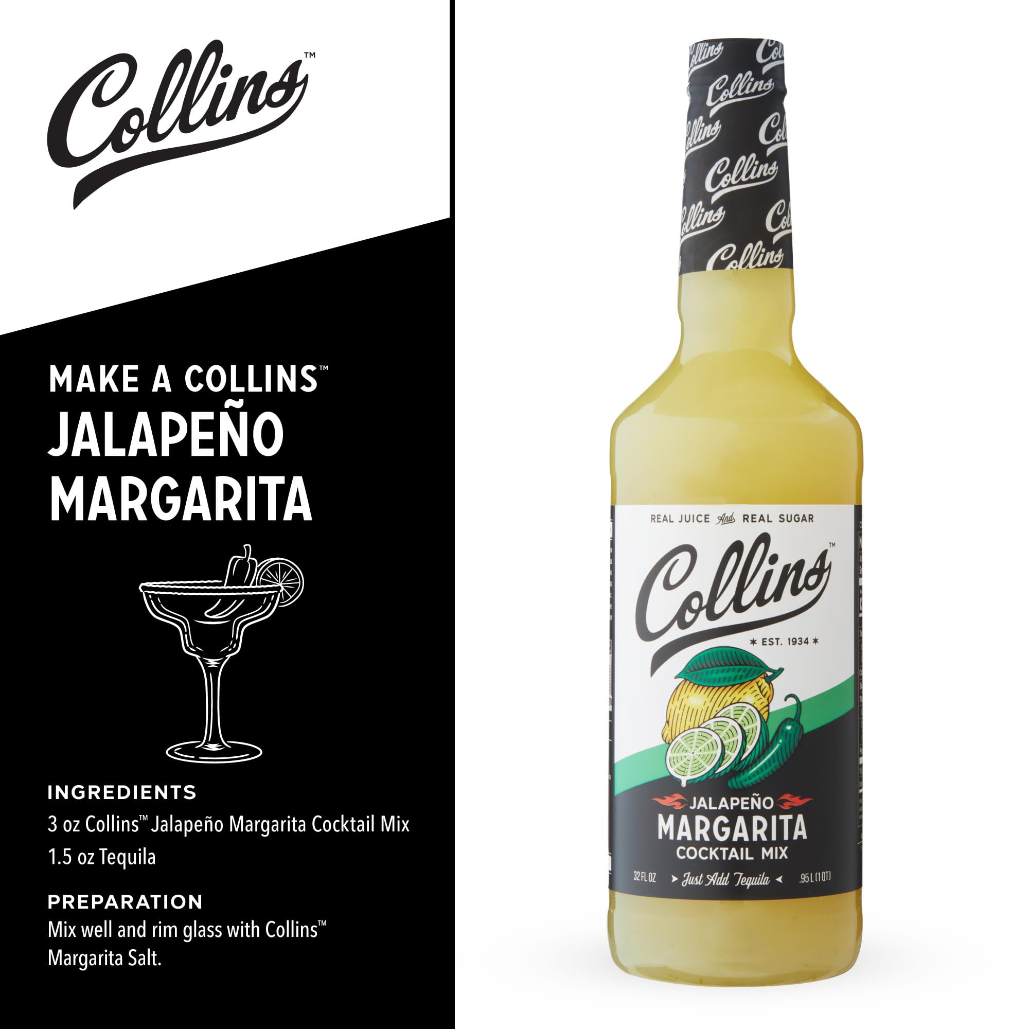Collins Jalapeno Margarita Cocktail Mix — 32 oz