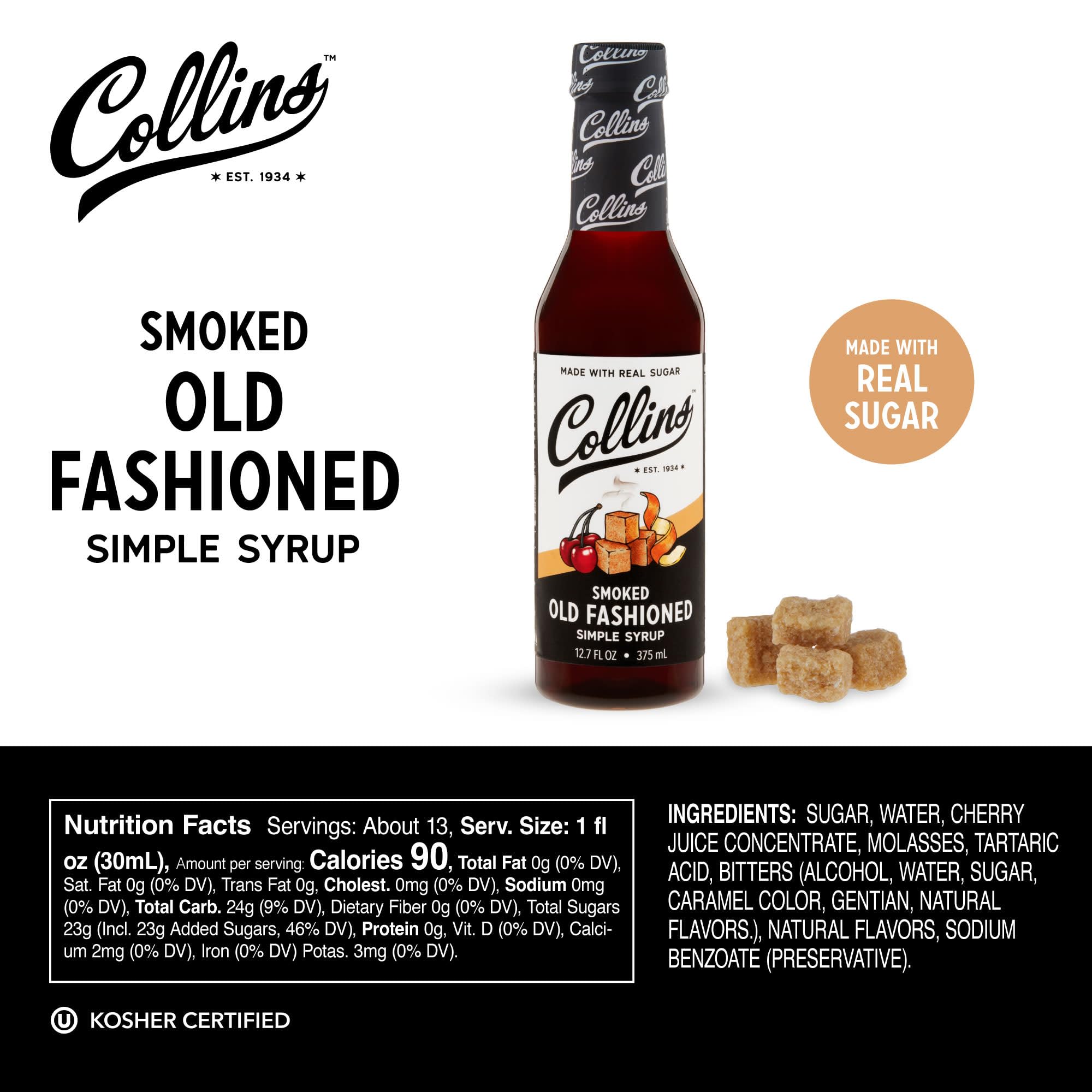 Collins Cocktail Syrup, 12.70 Fl Oz (Pack of 1), Clear