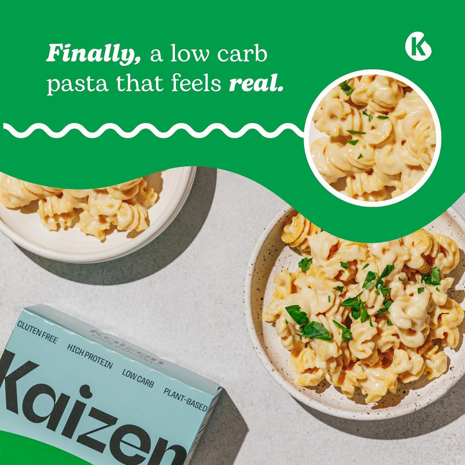 Kaizen Food Low Carb Pasta Radiatori - Gluten-Free, High Protein, Keto Friendly, Plant Based, Made with High Fiber Lupin Flour - 8 ounces (Pack of 3)