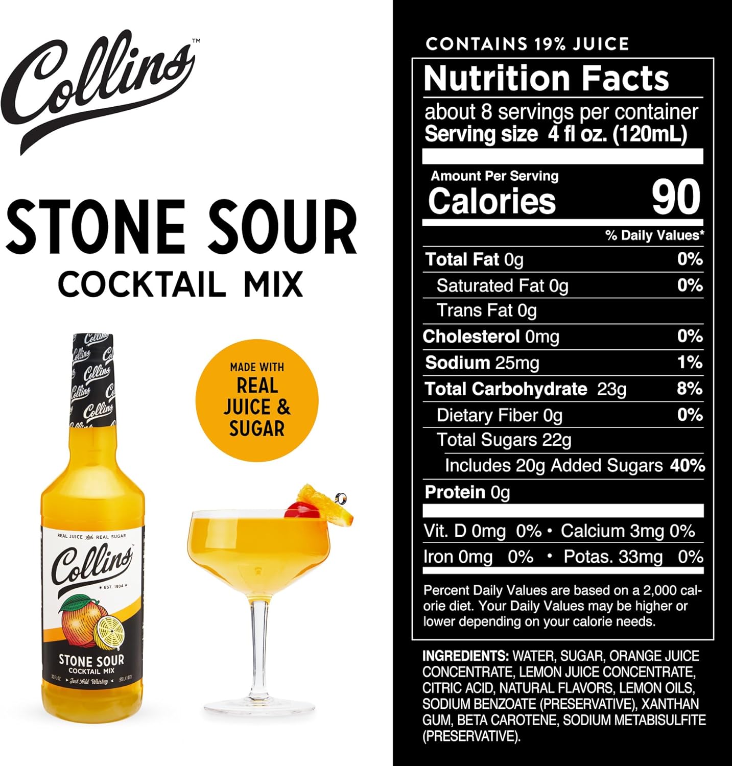 Collins Stone Sour Cocktail Mix — 32 oz