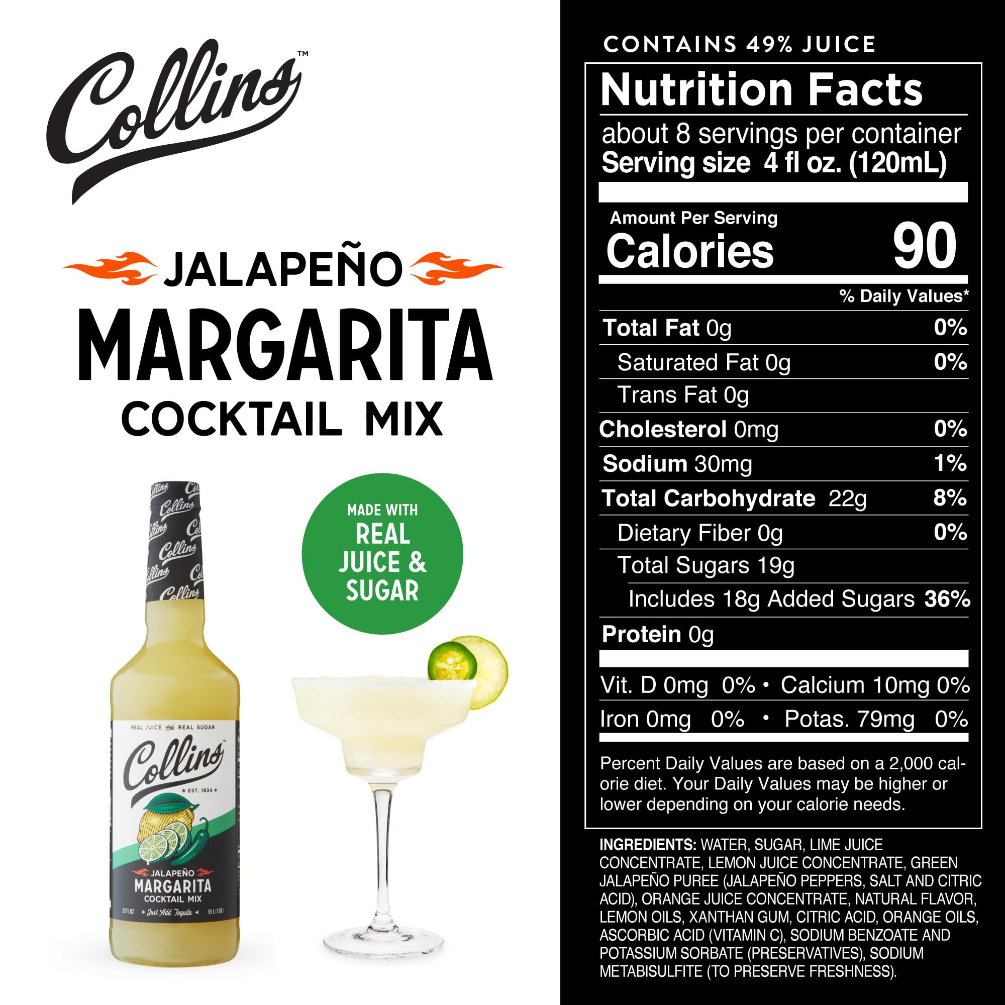 Collins Jalapeno Margarita Cocktail Mix — 32 oz