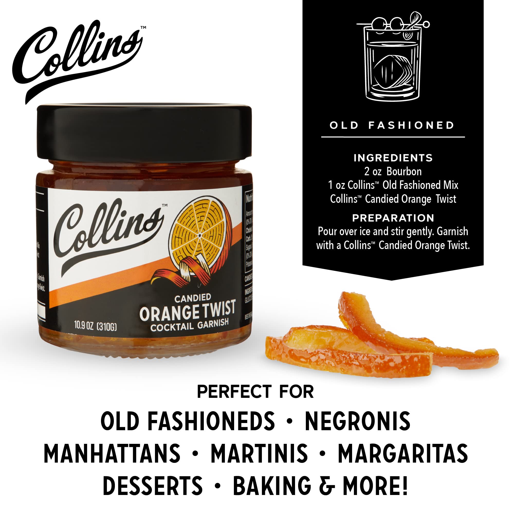 Collins Orange Twist in Syrup 10 oz, (Pack of 1)