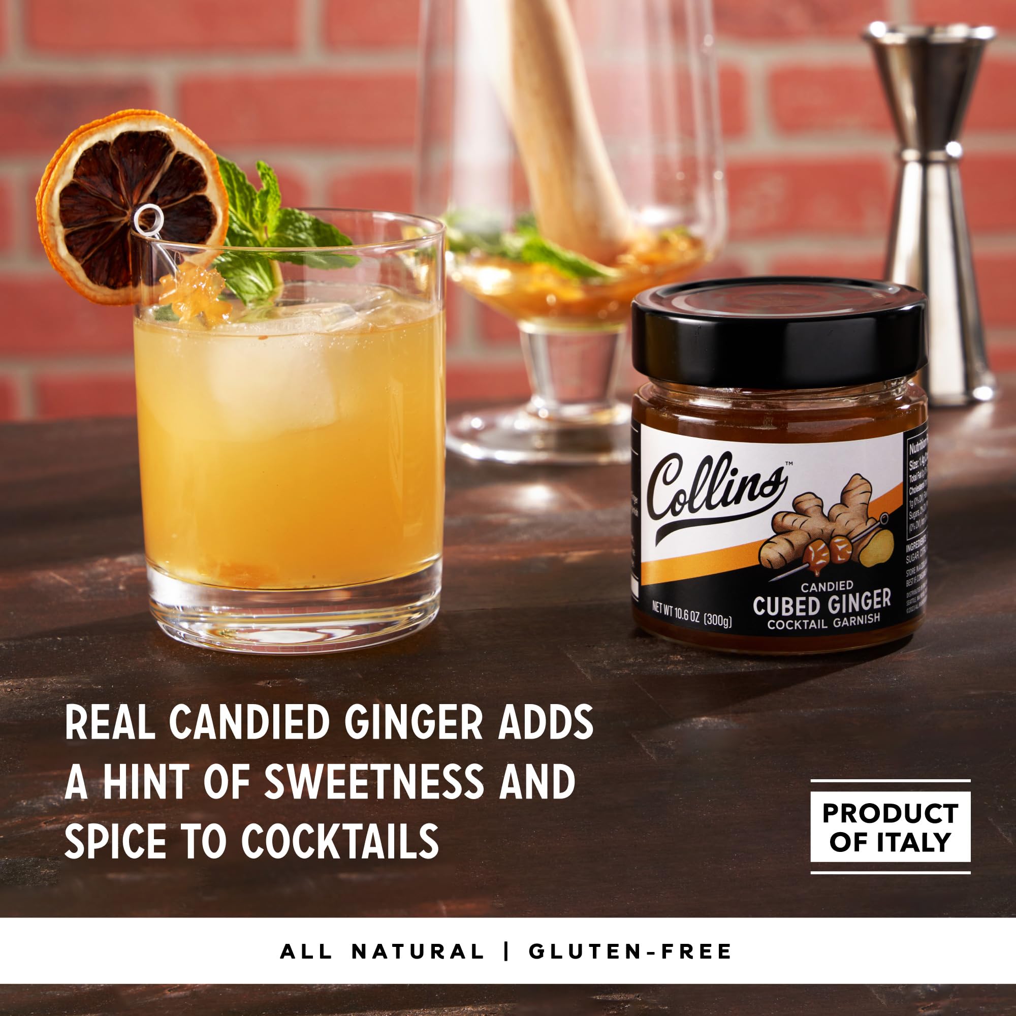 Collins Cubed in Ginger Syrup — 10.6 oz
