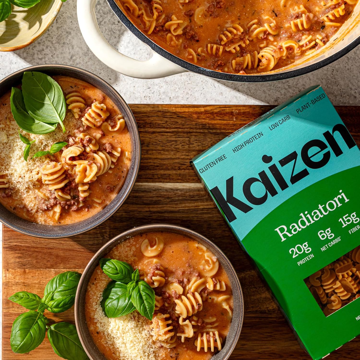 Kaizen Food Low Carb Pasta Radiatori - Gluten-Free, High Protein, Keto Friendly, Plant Based, Made with High Fiber Lupin Flour - 8 ounces (Pack of 3)