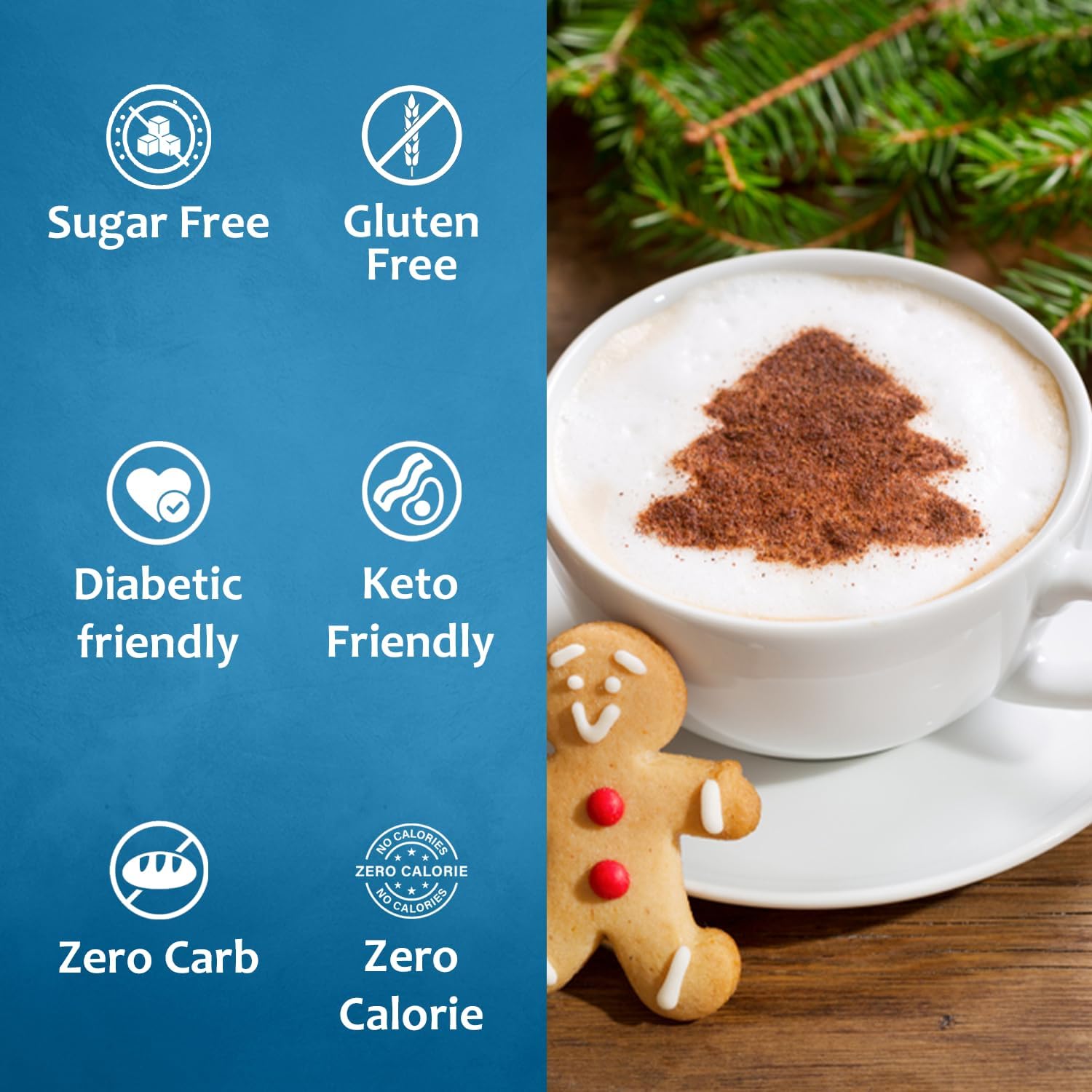 Syruvia Sugar-Free Gingerbread Coffee Syrup - 25.4 fl oz Premium Coffee Flavoring Syrup - 0 Calorie- Kosher Coffee Syrups, Gluten Free, Perfect for Drinks, Soda, Shakes, Desserts, and More