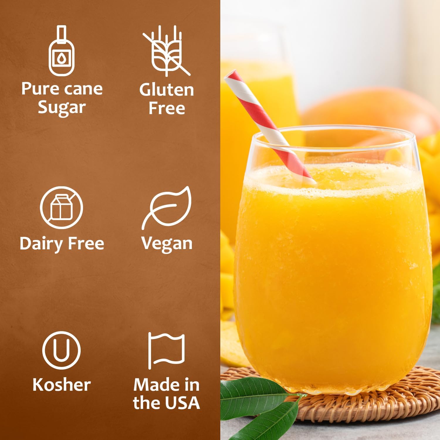 Syruvia Mango Syrup - Kosher, Gluten Free - 25.4 fl oz