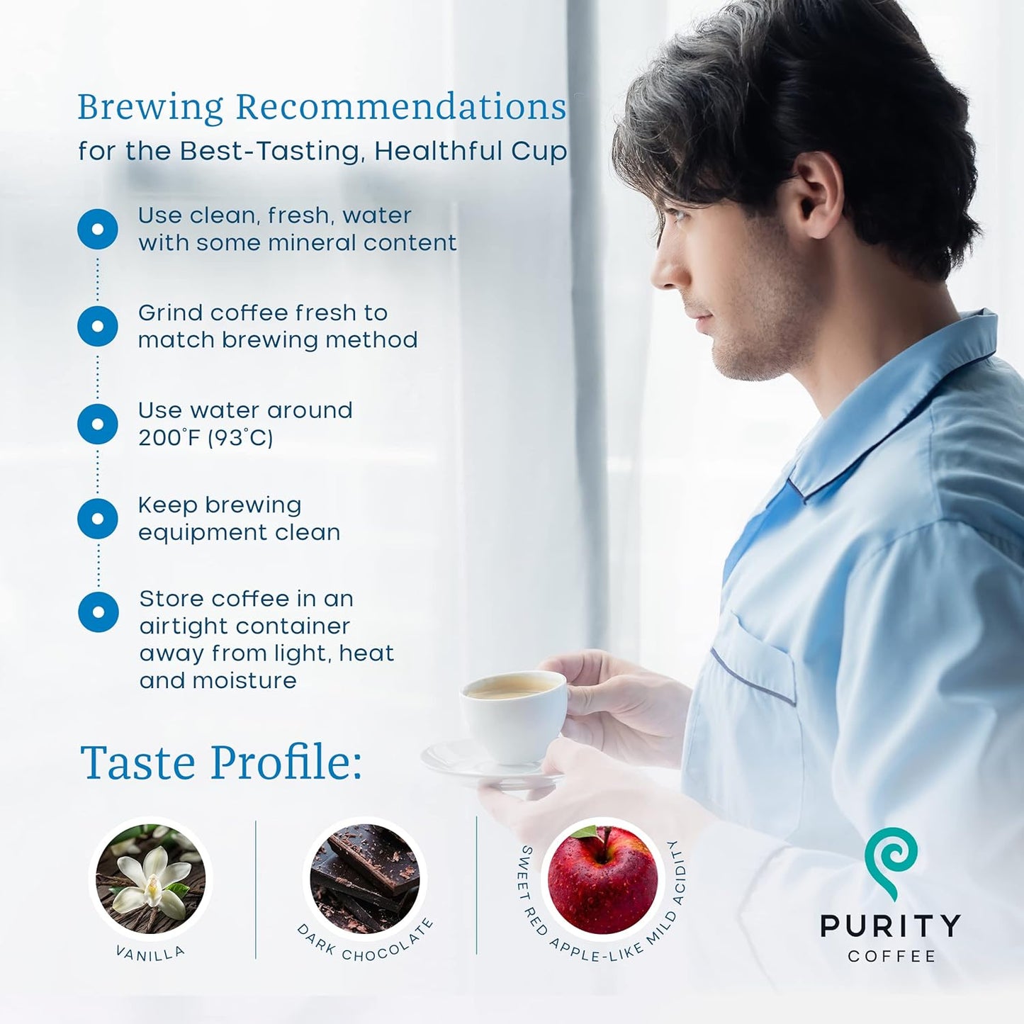 PURITY COFFEE CALM Decaf Medium Roast Whole Bean (2268g Bag) | Specialty-Grade USDA Organic Mountain Water Process Decaffeinated Blend | Third Party Tested for Mold, Mycotoxins & Pesticides