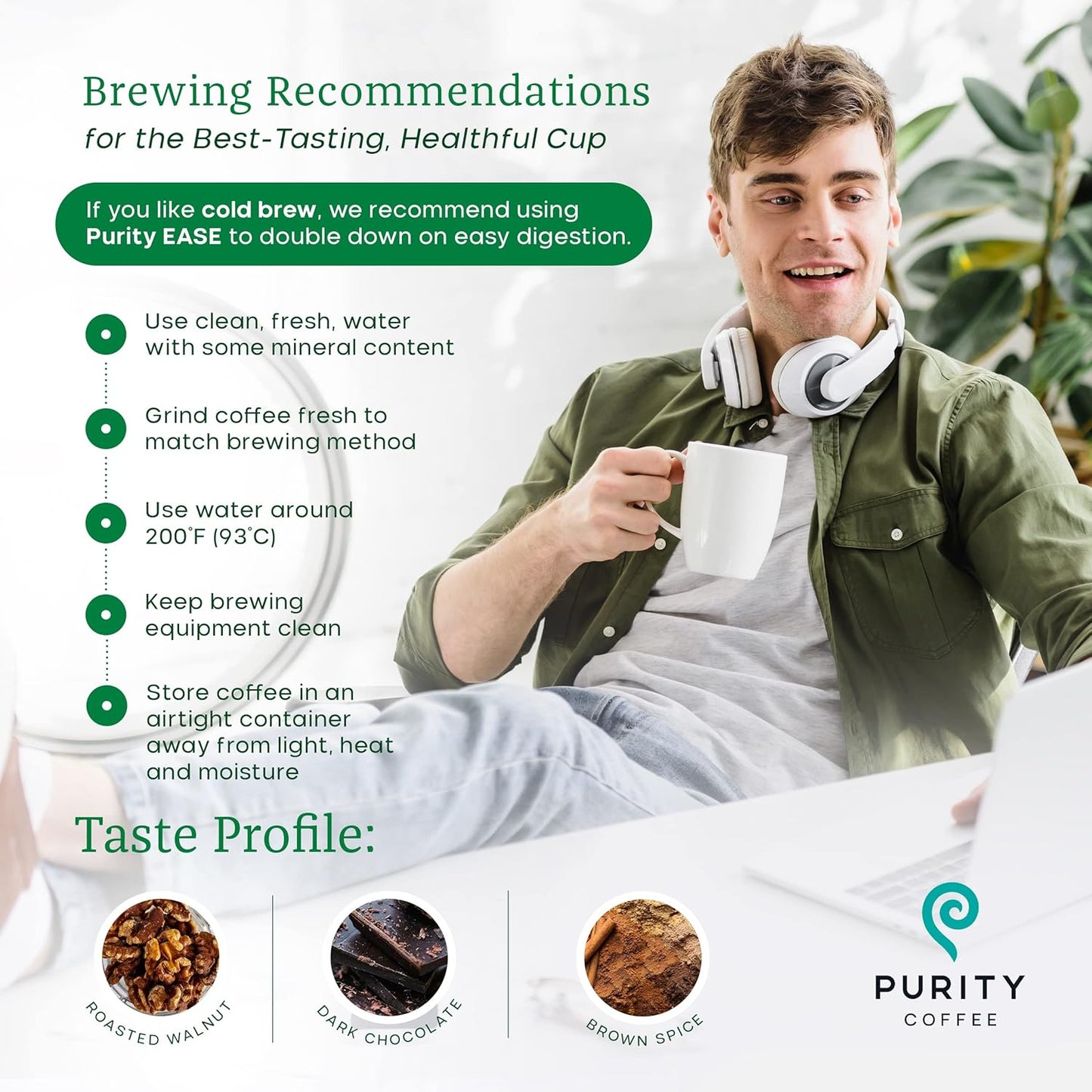 PURITY COFFEE EASE Low Acid Dark Roast Whole Bean (2268g Bag) | Specialty-Grade USDA Organic Arabica Blend | Third Party Tested for Mold, Mycotoxins & Pesticides